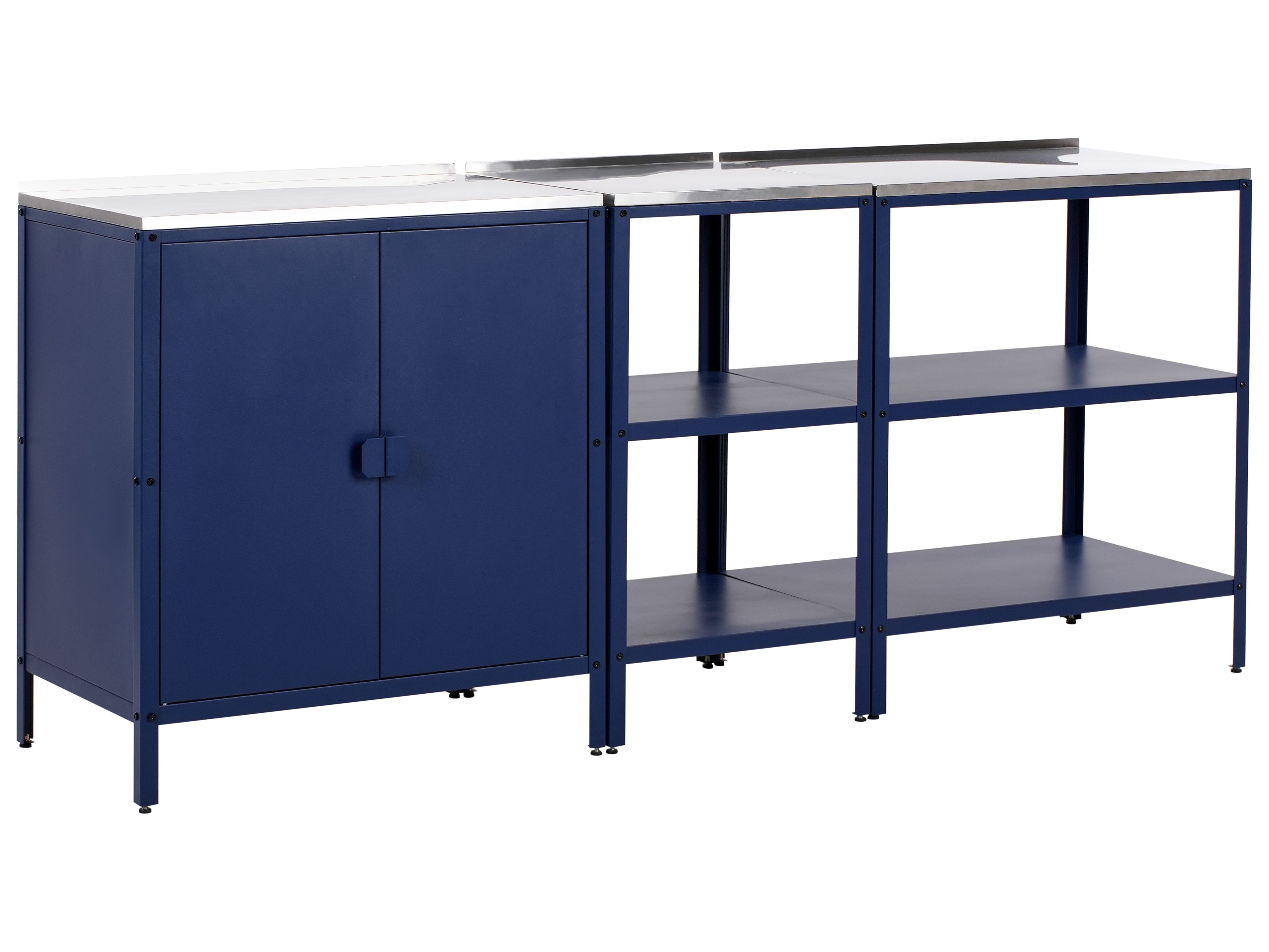 3 Piece Outdoor Kitchen Set VILAMA Metal Blue
