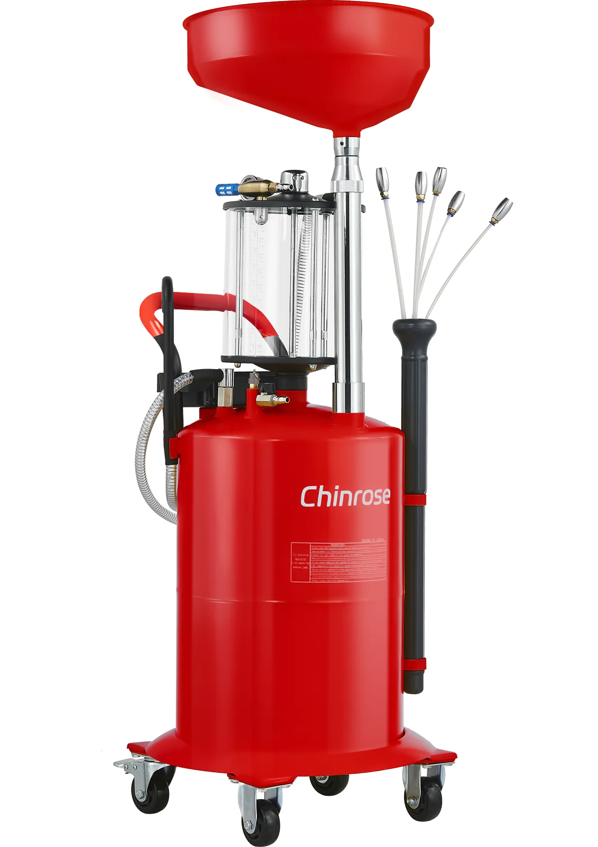2024 Upgraded Design Pneumatic Oil Drainer & Extractor | Waste Oil Drain Tank | High-Quality Tempered Glass Measuring Cup