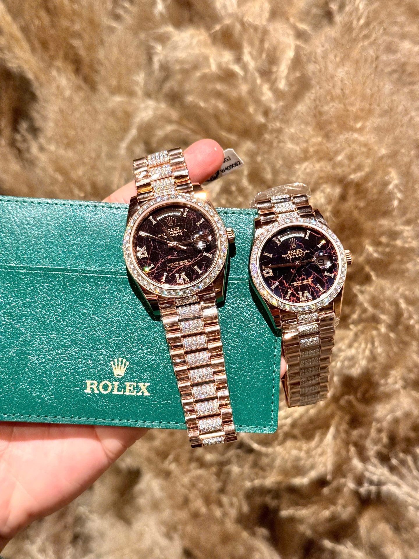 Rolex Day-Date Replica Watch Meteorite Dial Custom Moissanite Diamonds Hong Kong 40mm - Elite Watch Atelier