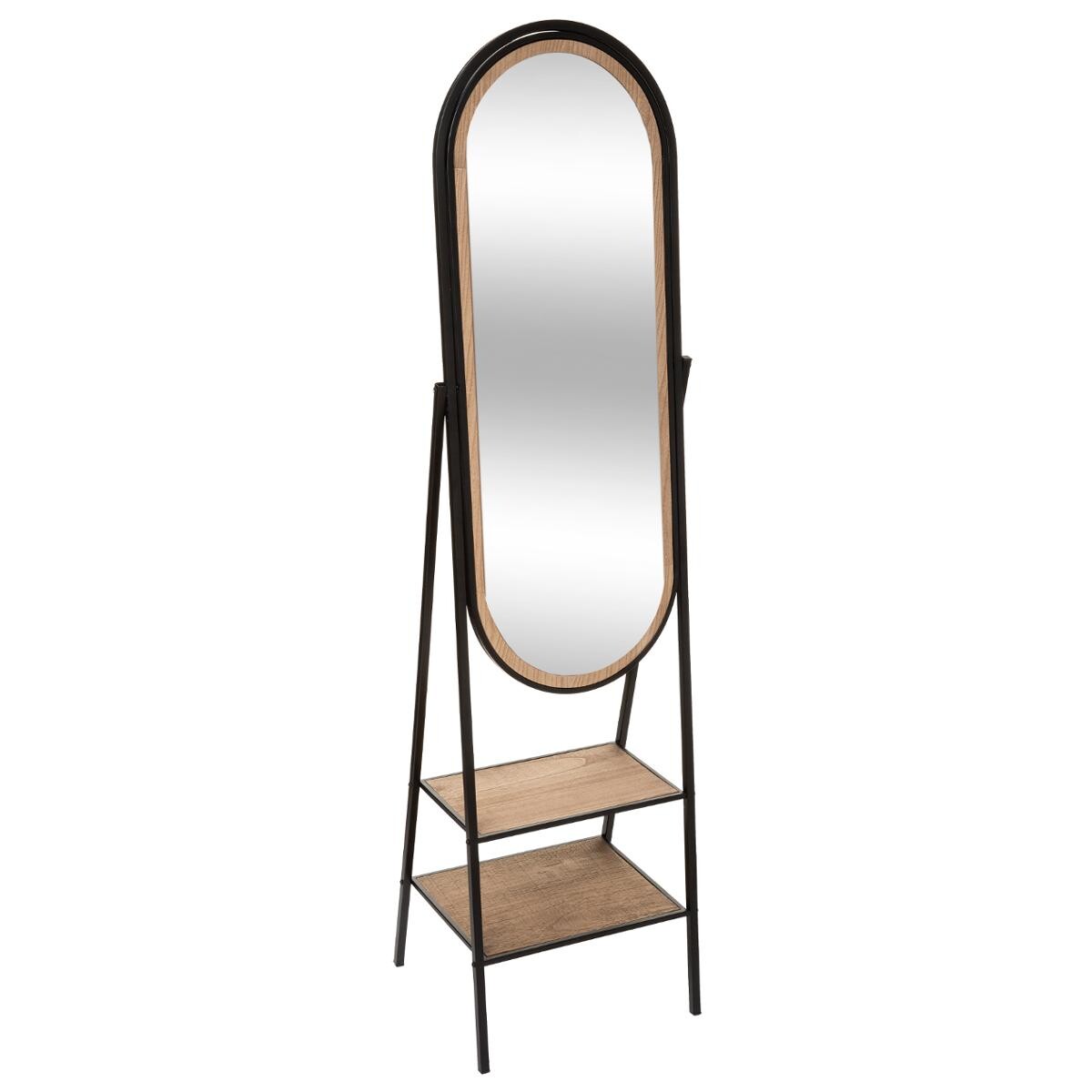 Mirror on stand"Mael" Black metal, 160x44 cm