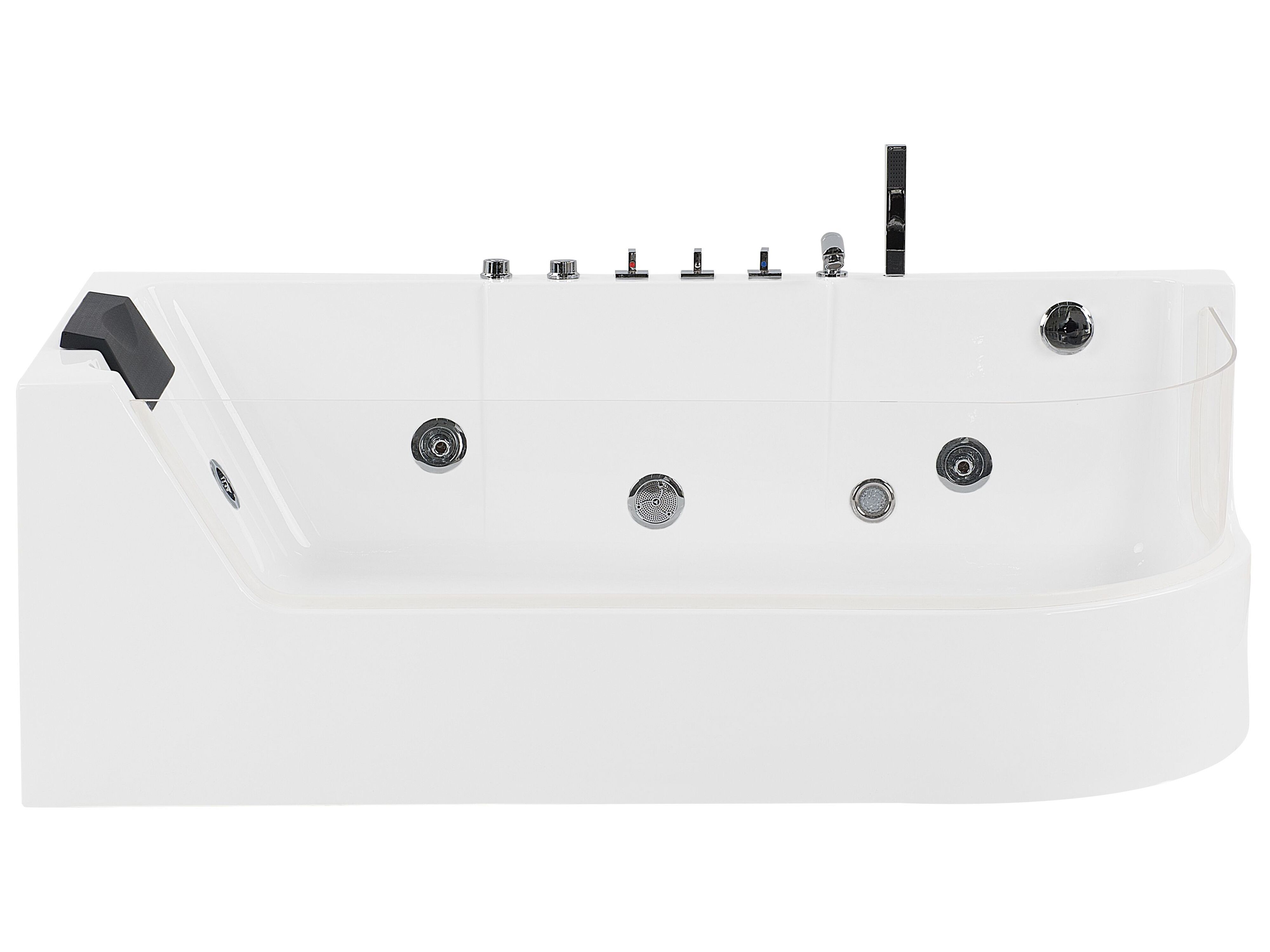 Corner Hot Tub with LED ACUARIO Right Hand 1700 x 800 mm White