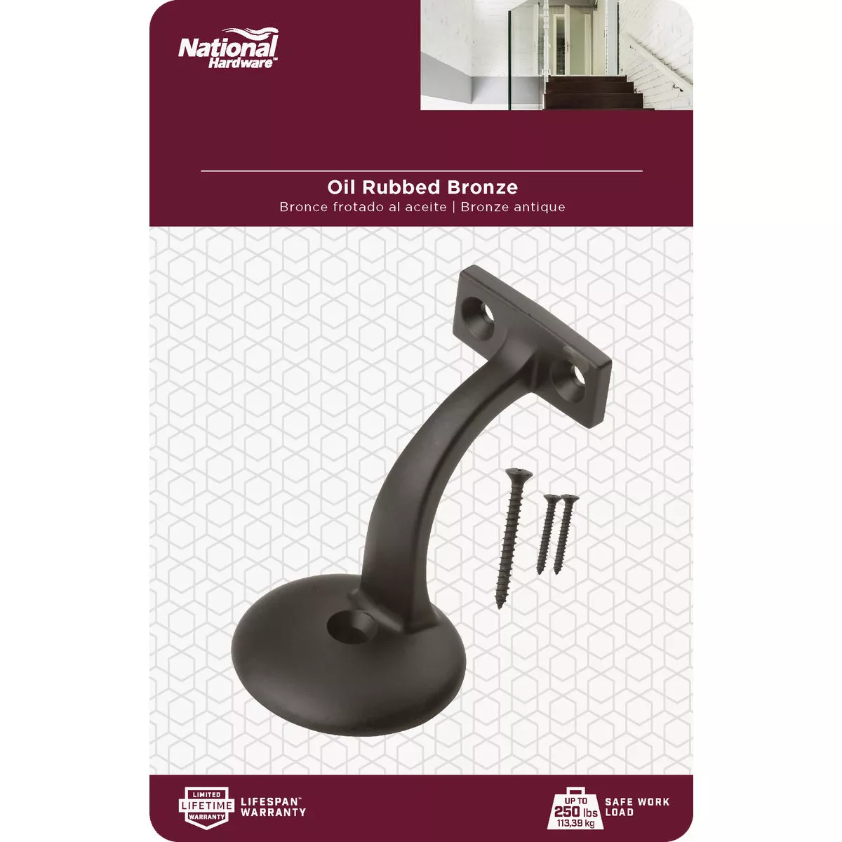National Hardware Oil Rubbed Bronze Zinc Handrail Bracket