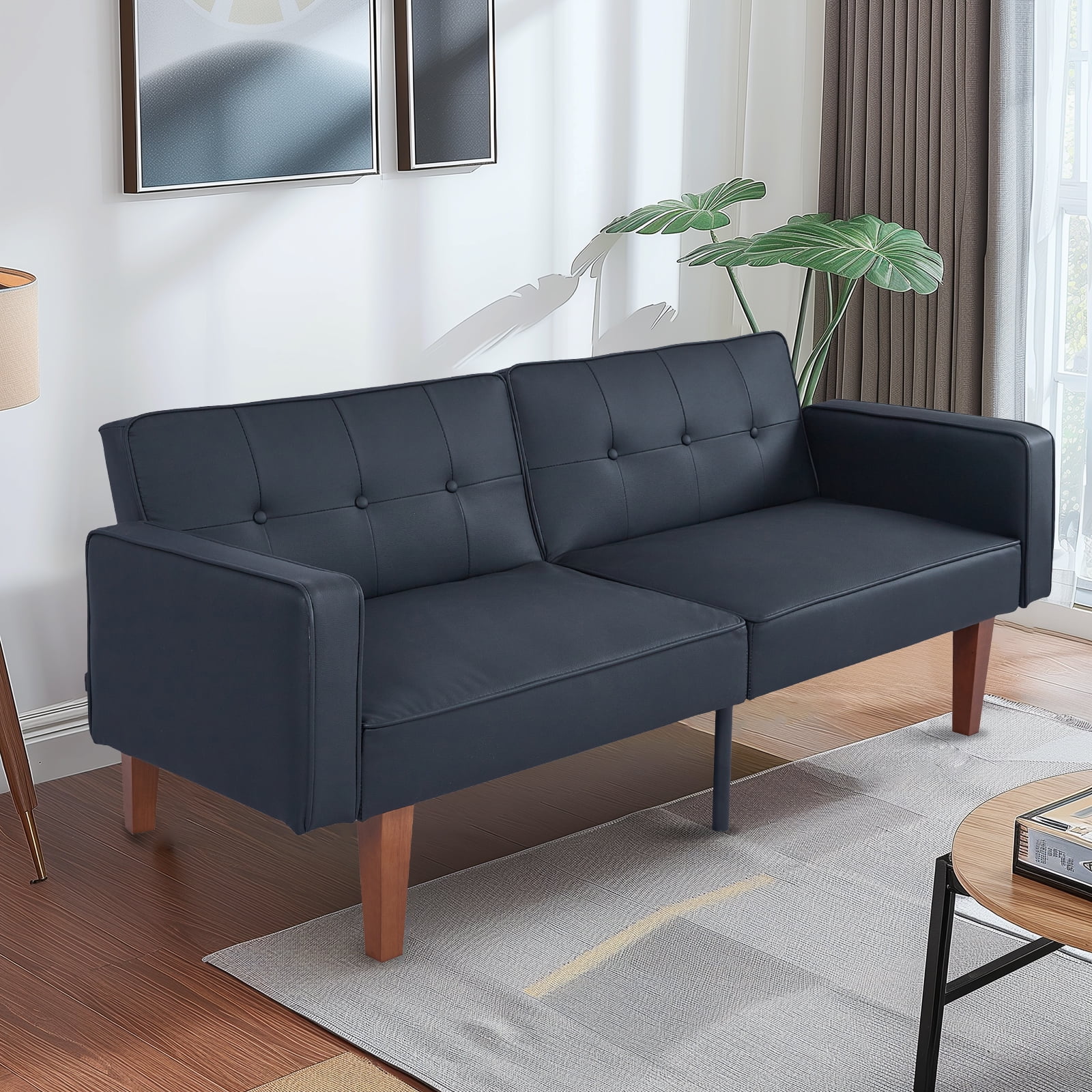 Sofa Bed, Convertible Memory Foam Futon Couch, Adjustable Sleeper Sofa Bed for Living Room, Gray - Image 13