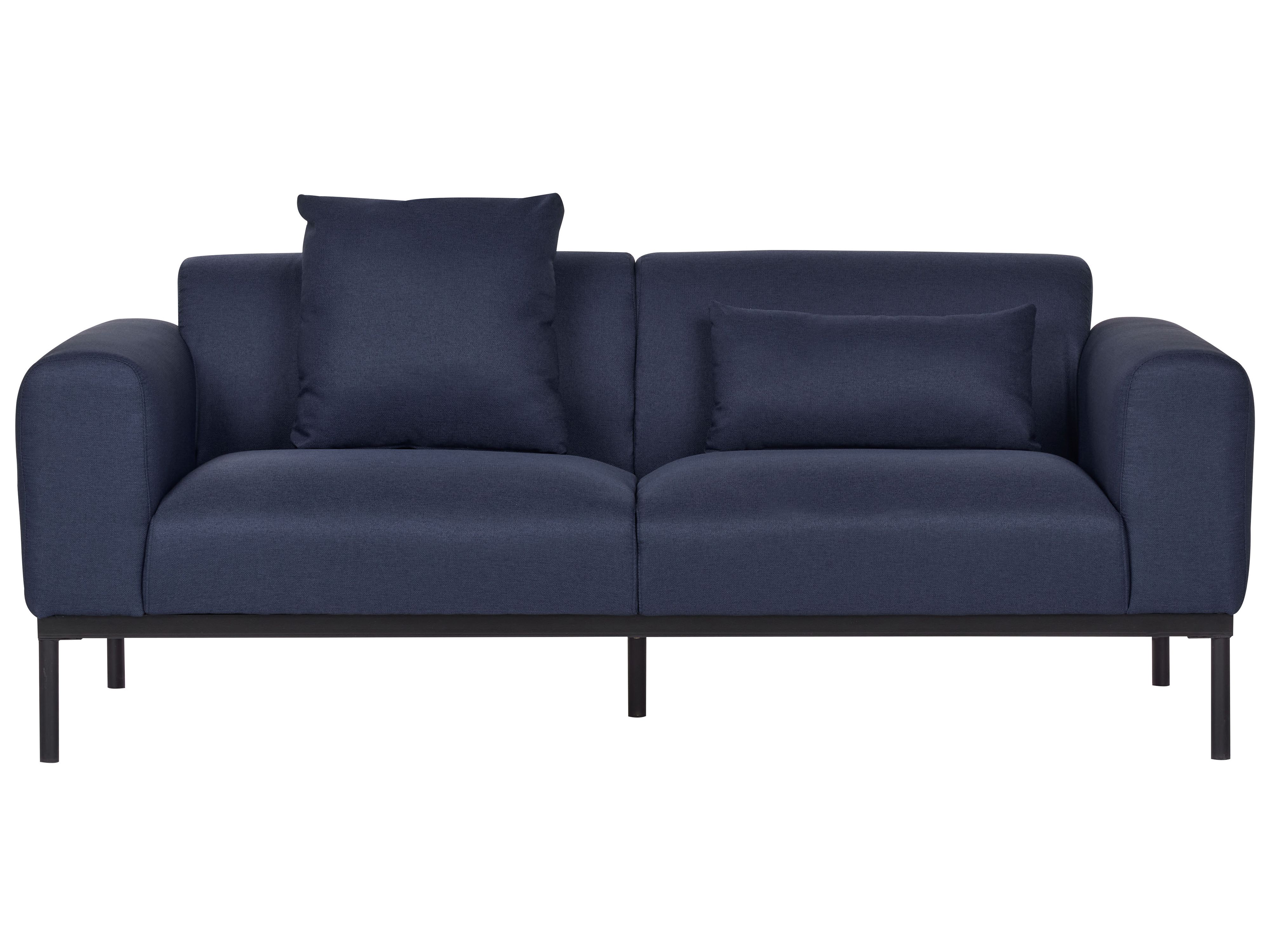 Sofa 2 Seater MALMOS Faux Linen Dark Blue