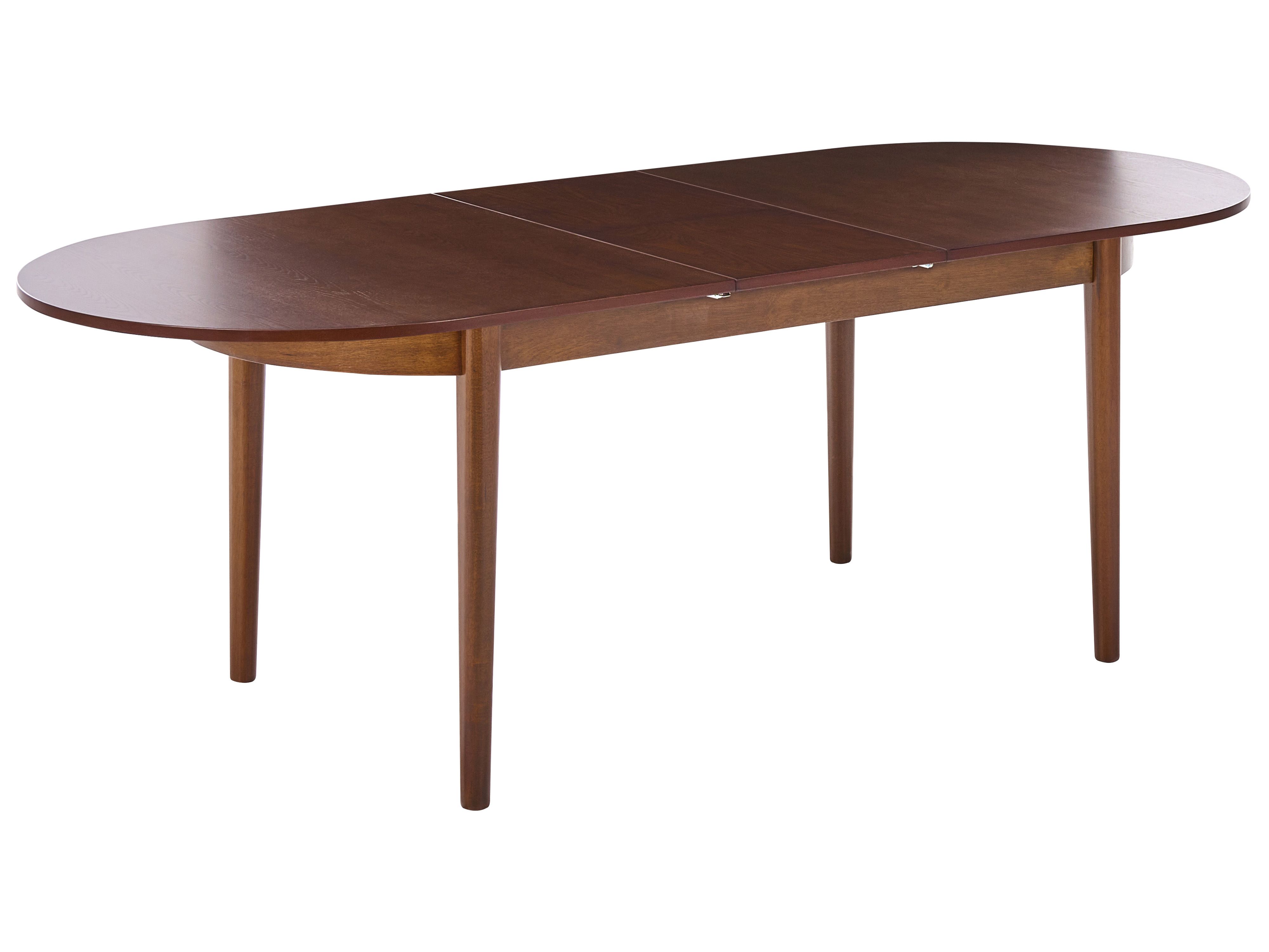 Extending Dining Table LARTO Dark Ash Wood 180/220 cm 90 cm