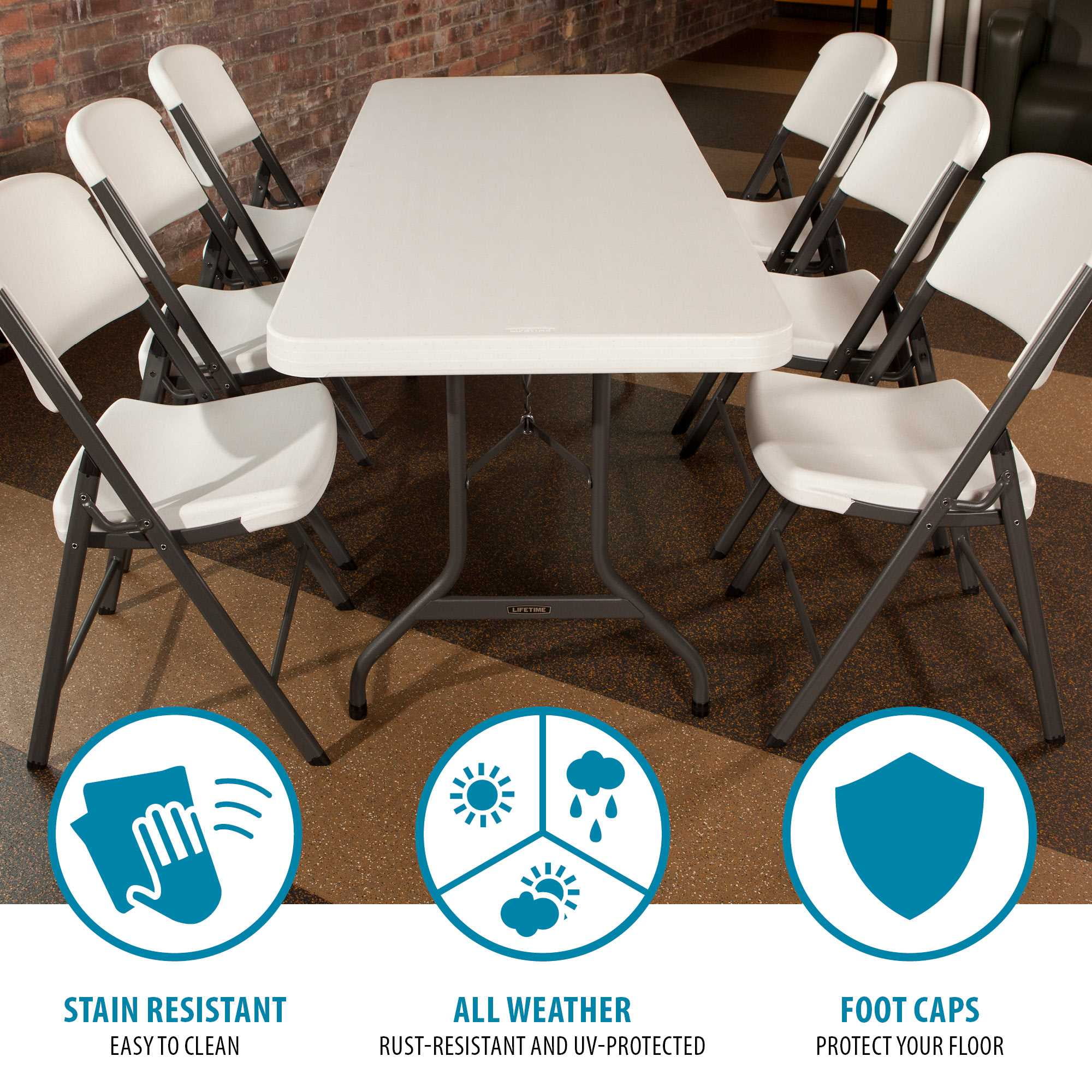 Lifetime 6' Commercial Grade High-Quality Folding Table, White - Image 6