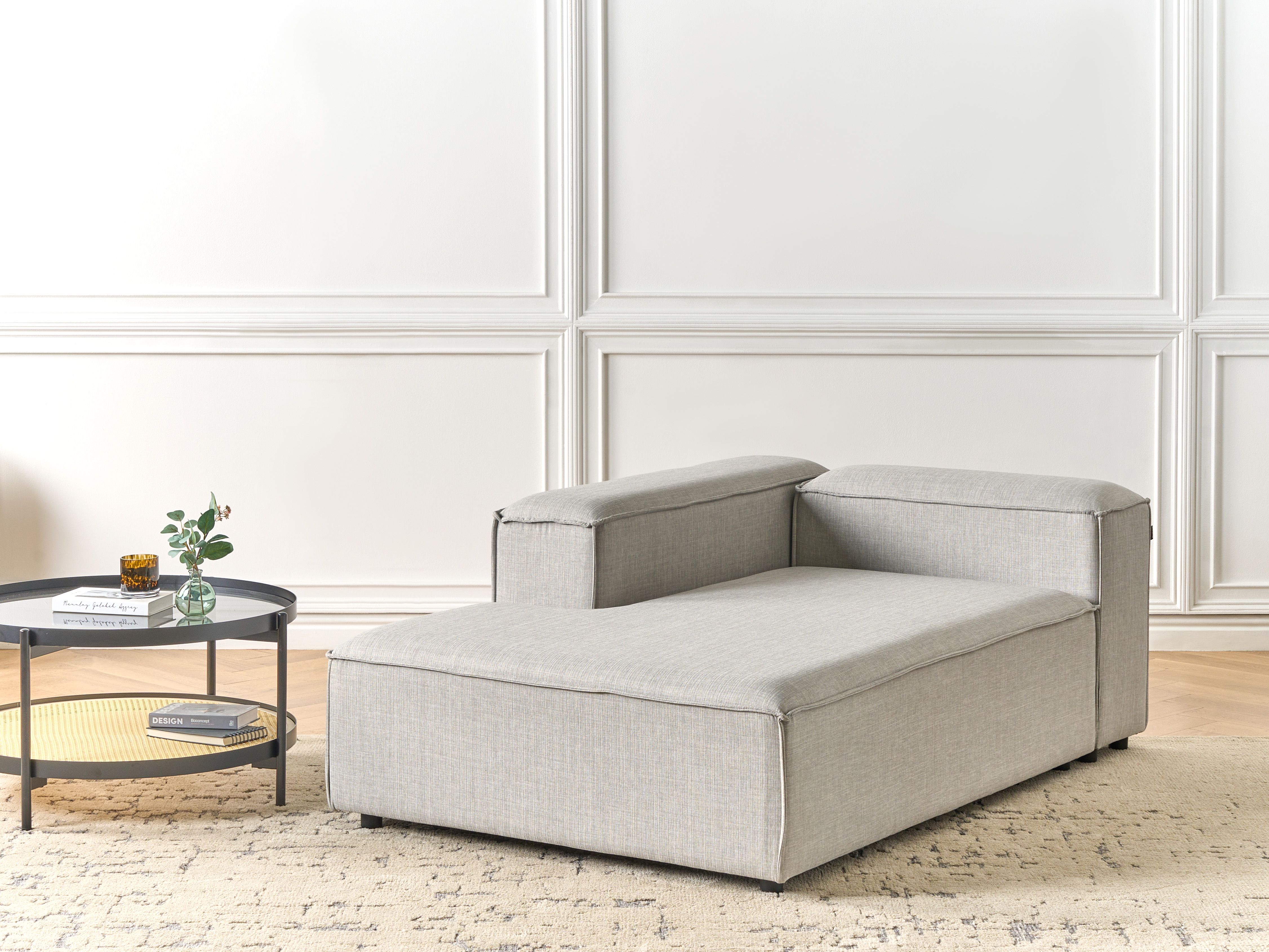 Right-Hand Chaise Lounge ARDAL Fabric Light Grey
