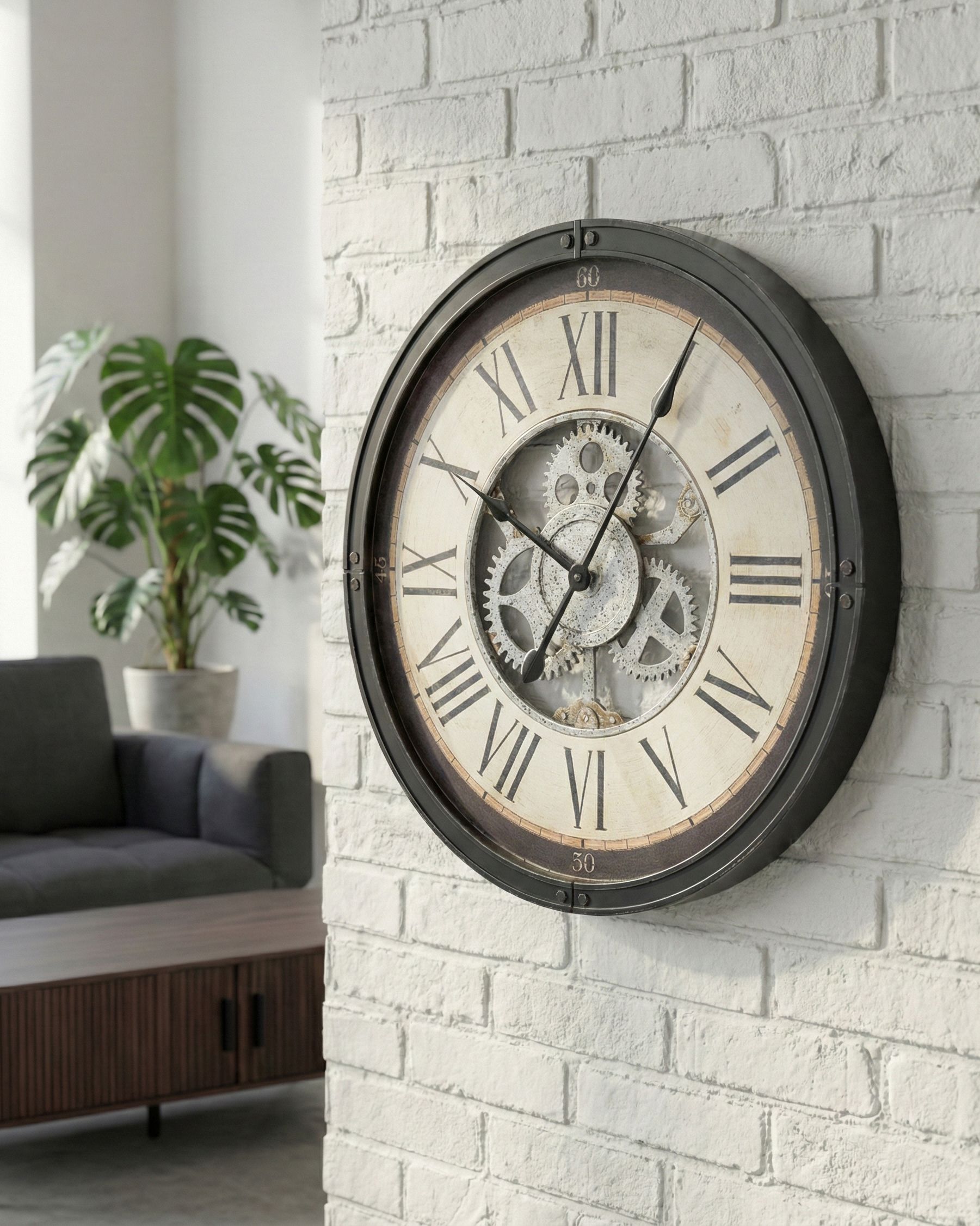 Wall Clock BORNOS 50 cm Black
