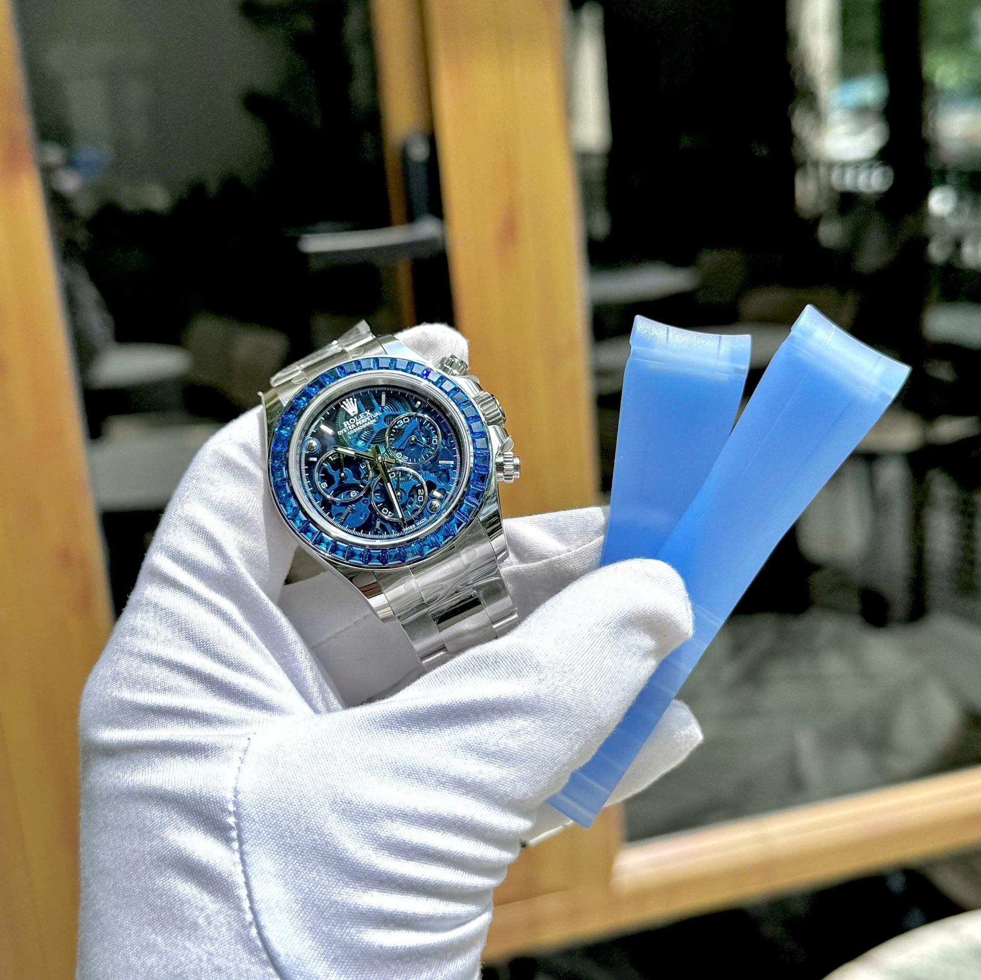 Rolex Luxury Replica Watches Daytona Arolla Challenge Blue Stone Automatic Swis Movmenet 40mm - Elite Watch Atelier