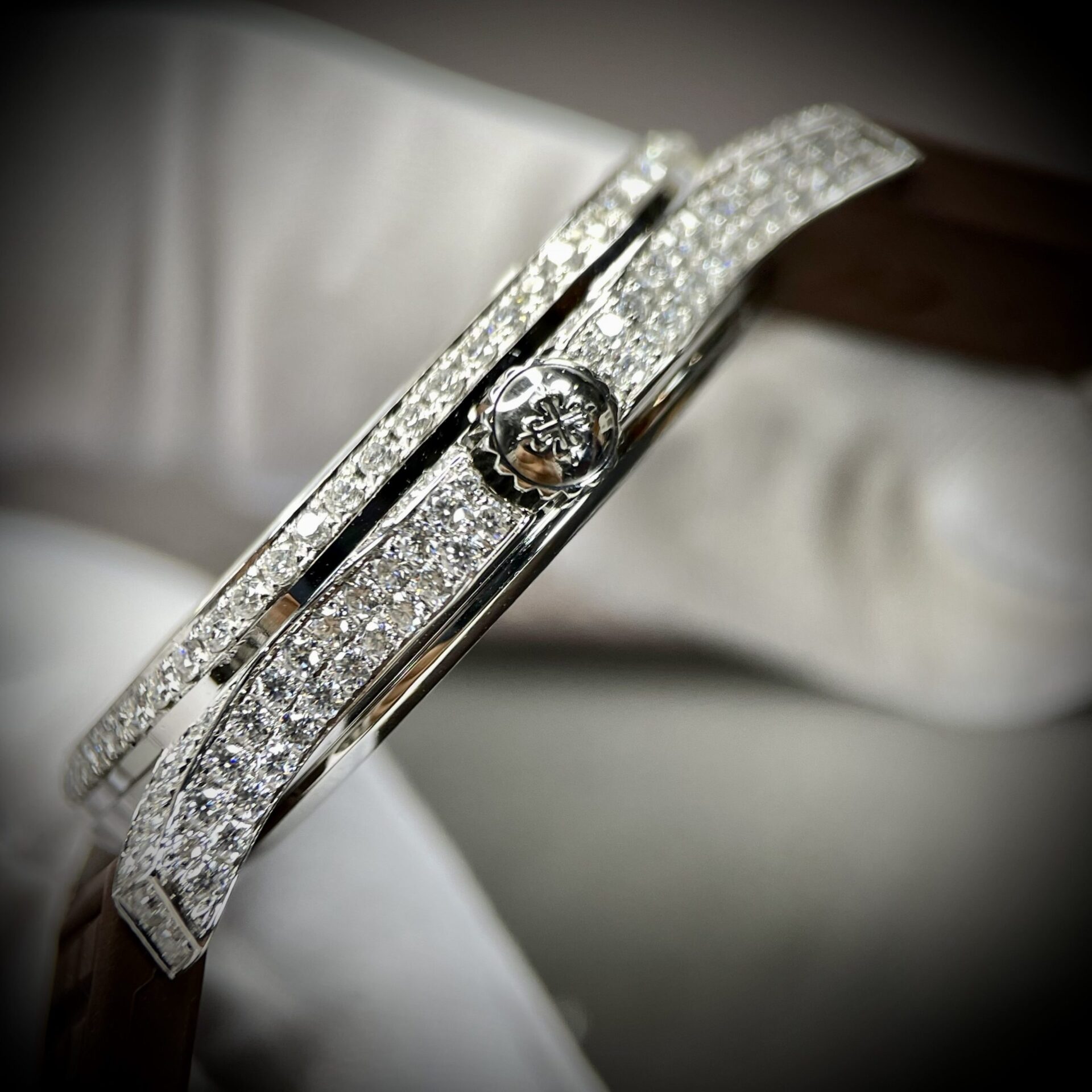 Patek Philippe Replica Watch Aquanaut 5067 Dial Brown Custom Diamonds Moissanite 35.6mm - Top club