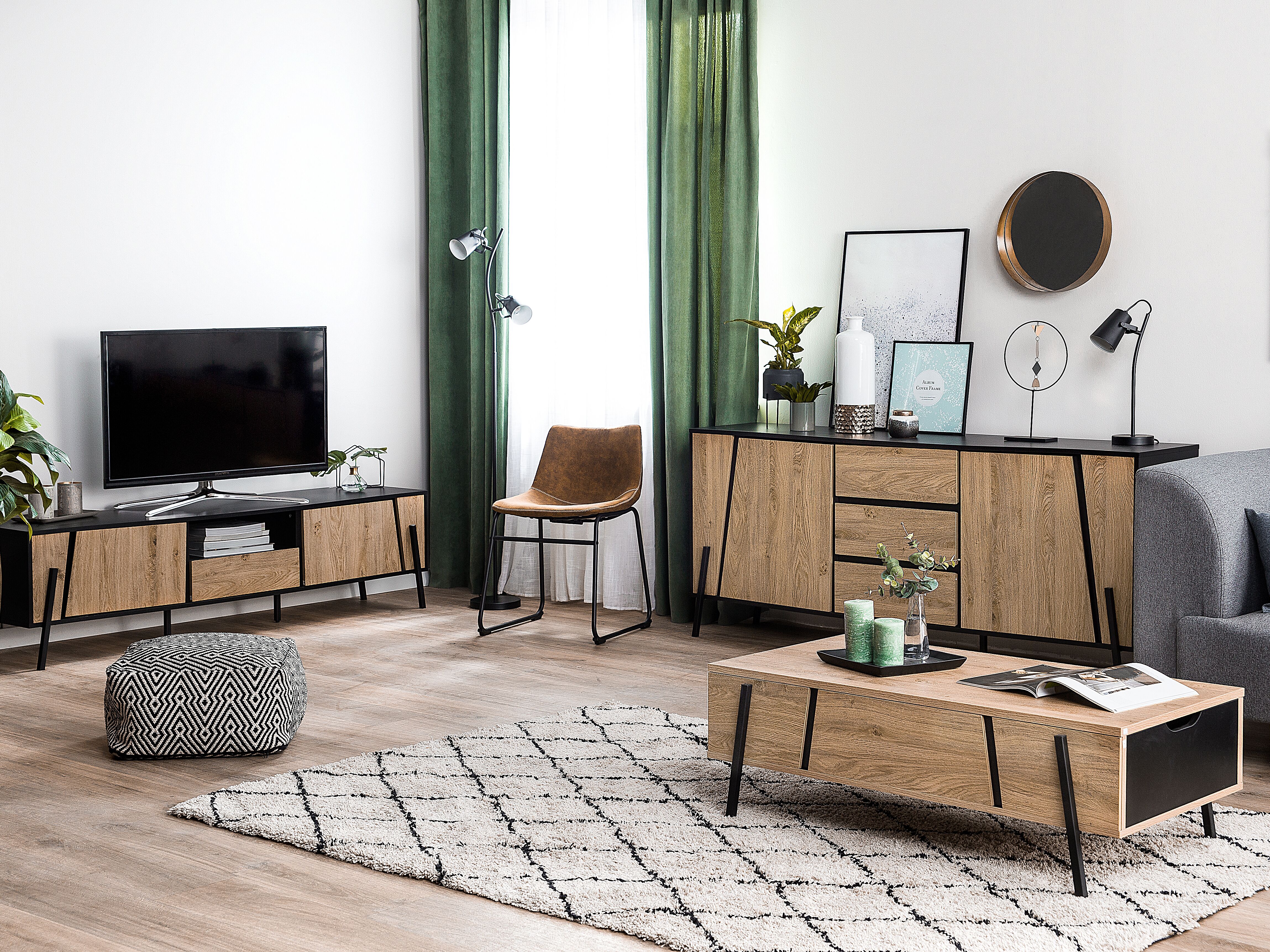 Coffee Table BLACKPOOL Brown/ Black with Storage