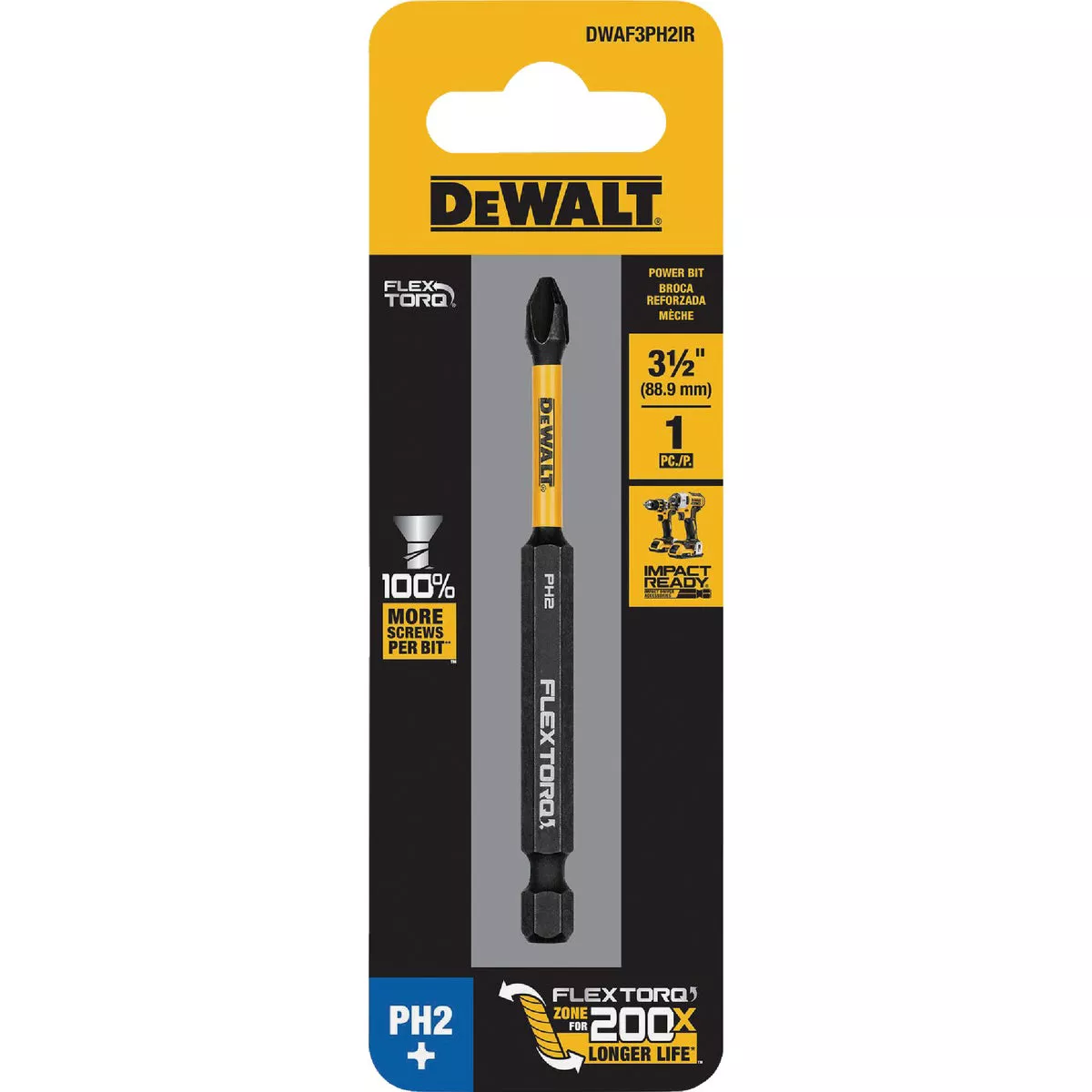 DEWALT Elite Series 1/4 In. x 3-1/2 In. Phillips Impact Driver Bit