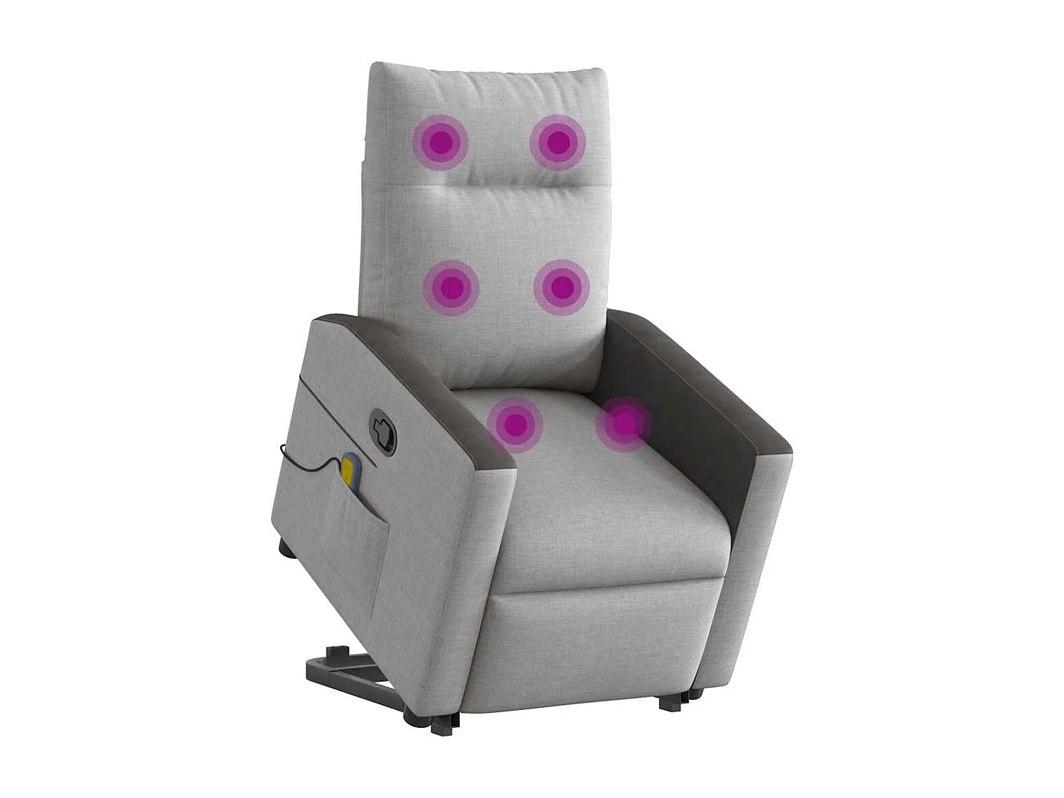 Fauteuil inclinable-Chaise de relax-Fauteuil de Massage gris nuage tissu SHL4893