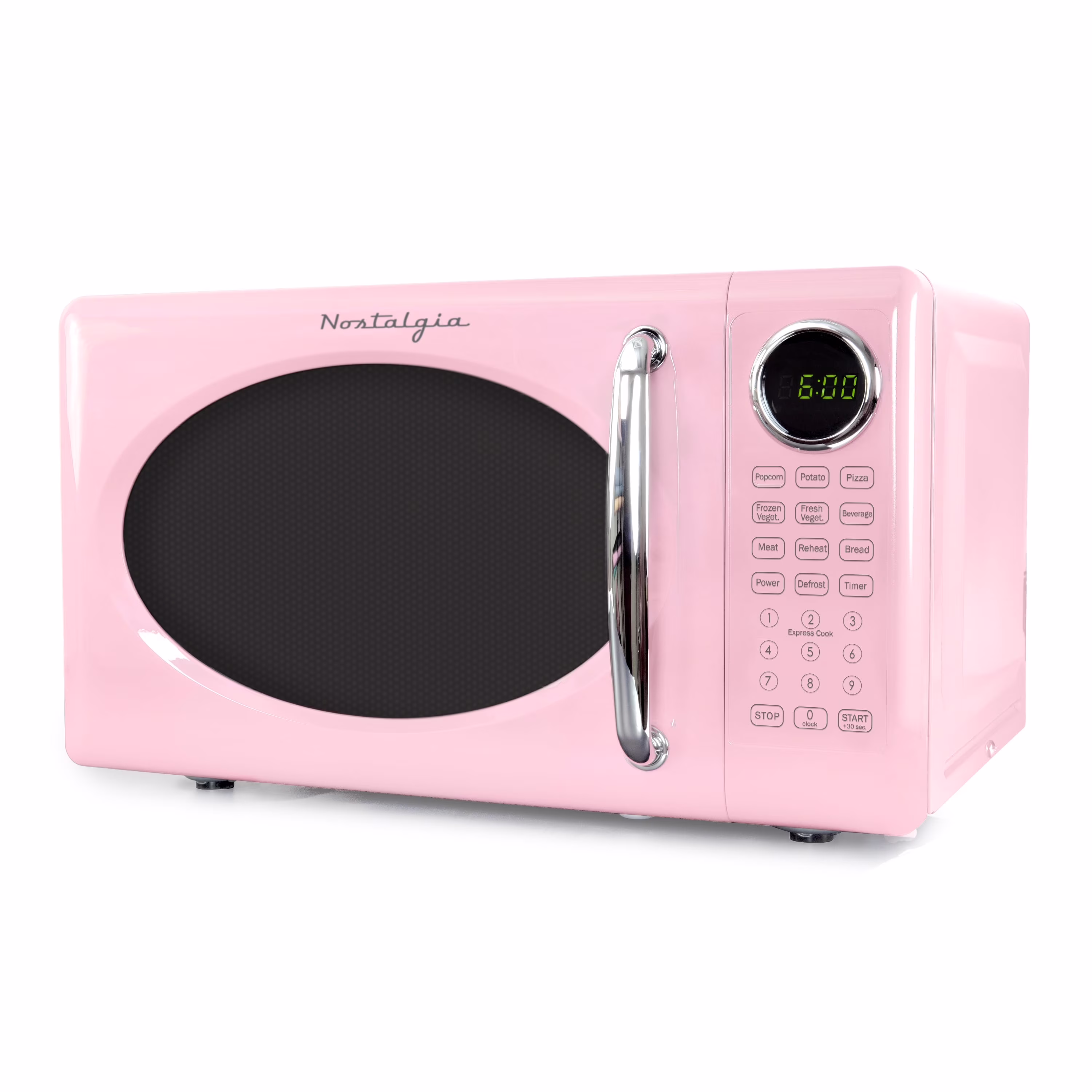 Nostalgia Retro Microwave Oven - 0.7 Cu Ft & 700-Watt Countertop Microwave with Glass Turntable, Child Safety Lock, 8 Auto-Cook Programs & Digital Clock - Aqua - Image 7
