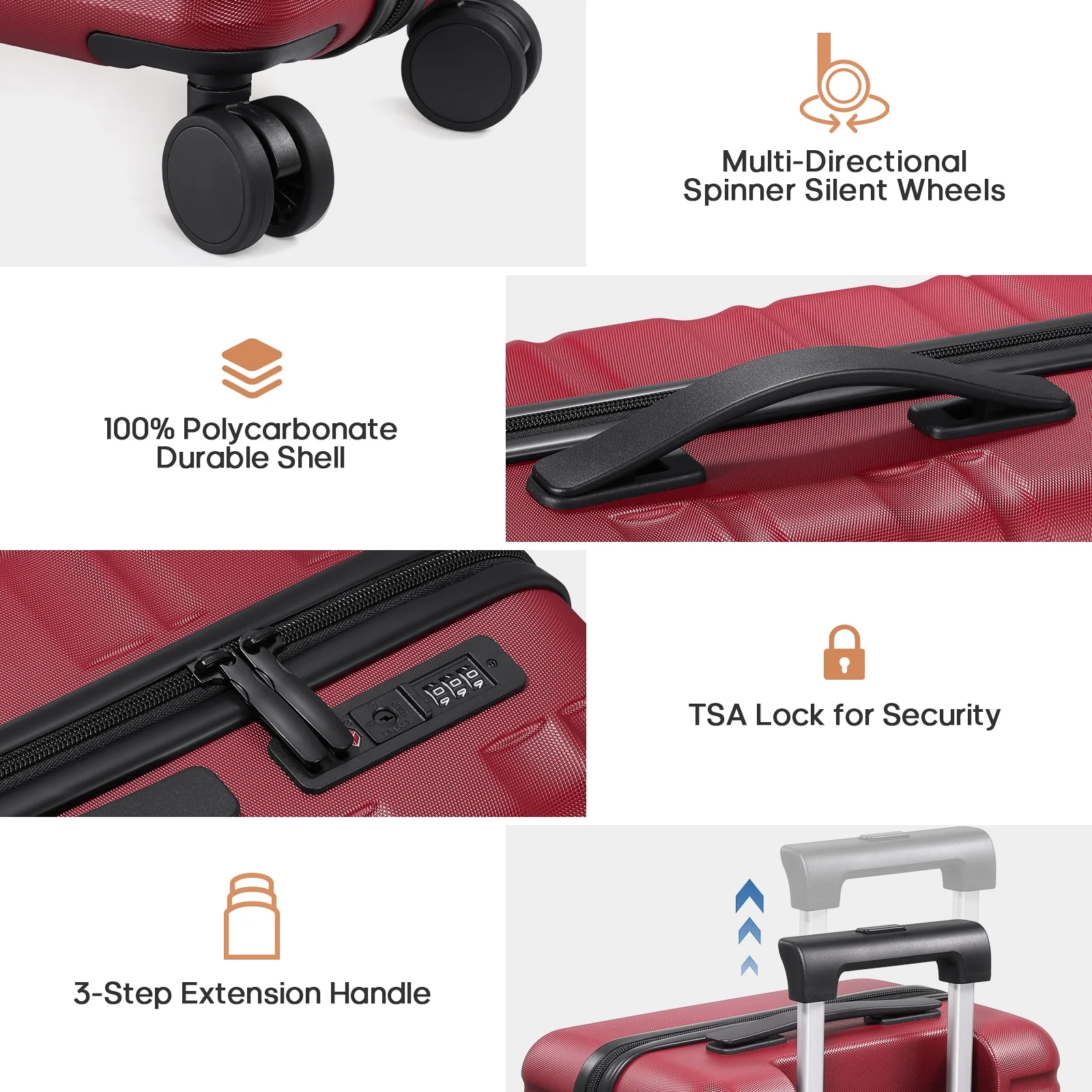 MIUSSE Luggage Sets 3 Piece, 20 Inch Carry On Luggage with Wheels, 100% PC Hardshell Suitcase with TSA Lock, Carry On Suitcases Airline Approved With Travel Backpack for Men Women - Image 47