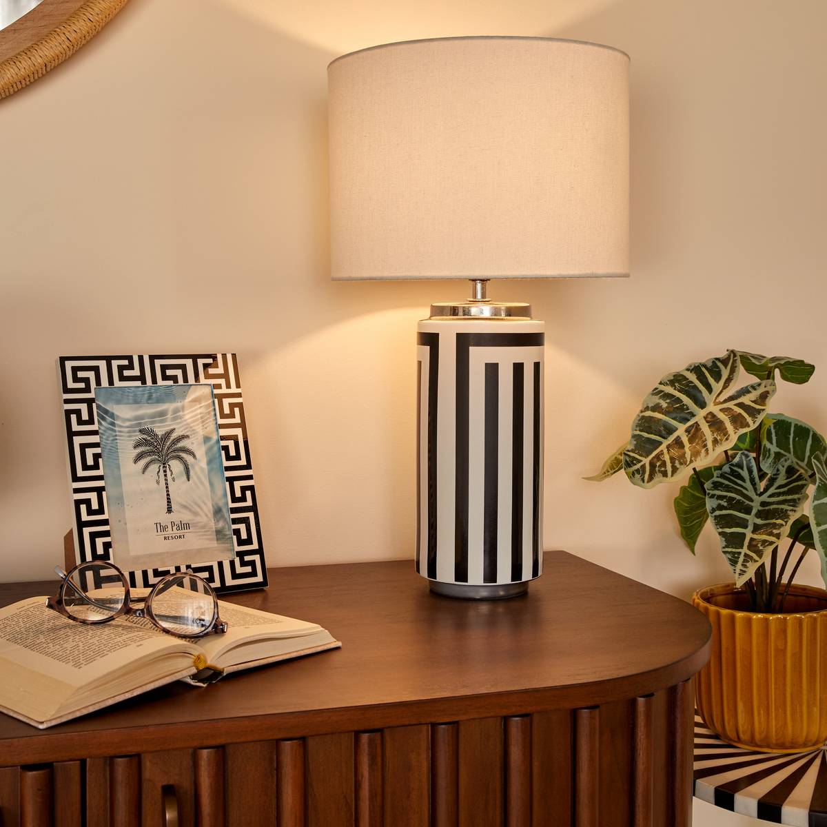 Lamp "Regis" Black & White, H.50 cm