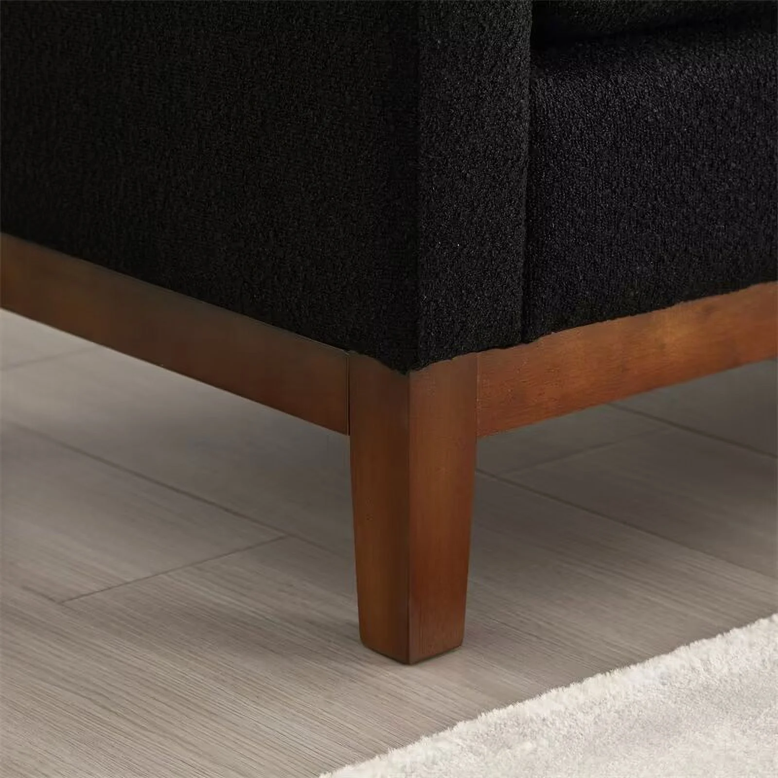 End of Bed Bench, 53.5" Boucle Fabric Upholstered Entryway Bench with Wood Legs & Bolster Pillows, Rolled Arm Cushioned Ottoman Foot Rest Long Stool Window Extra Seating for Bedroom, Ivory - Image 19