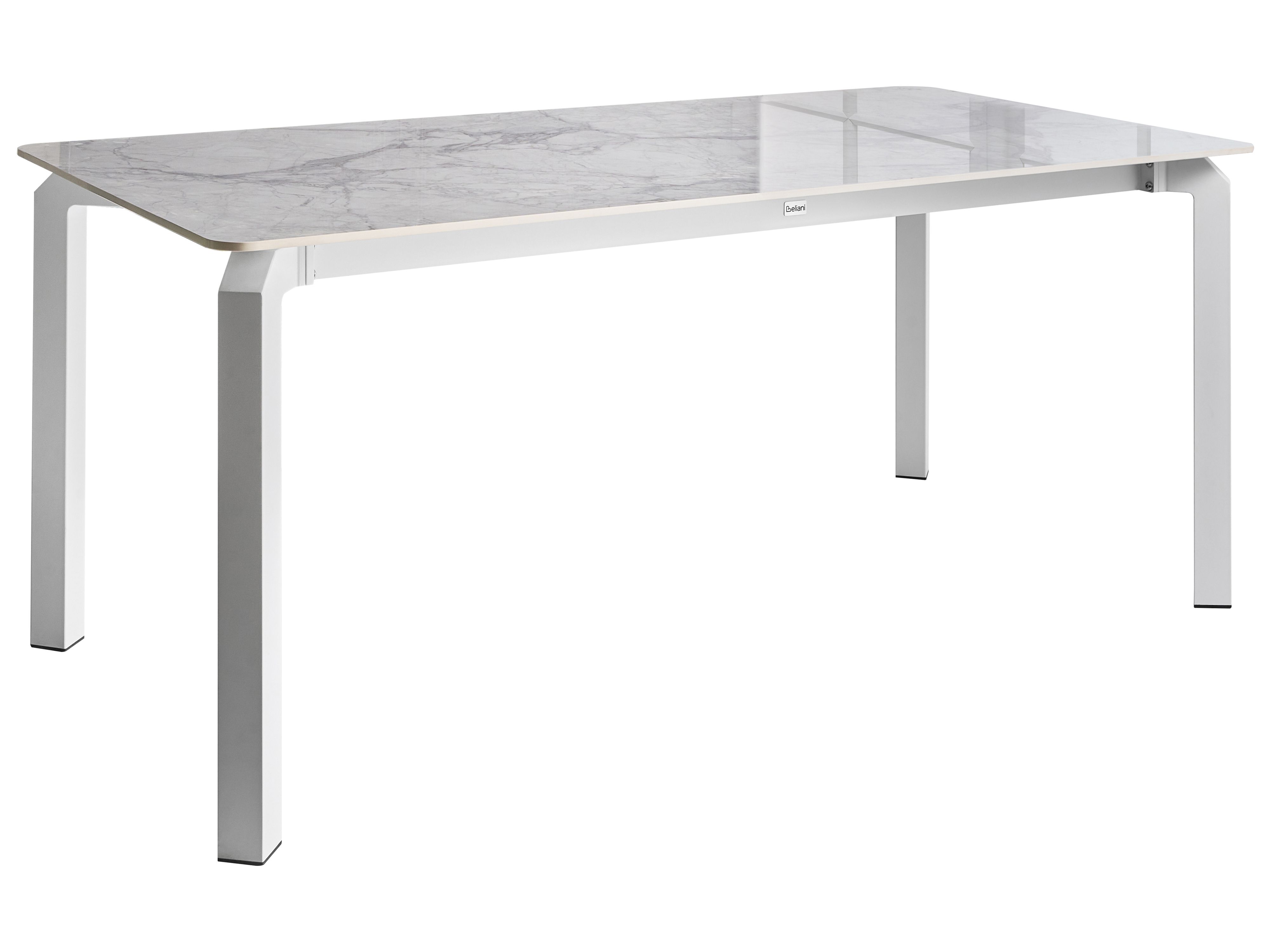 Garden Dining Table FELETTO 180 cm 90 cm Stone White Marble