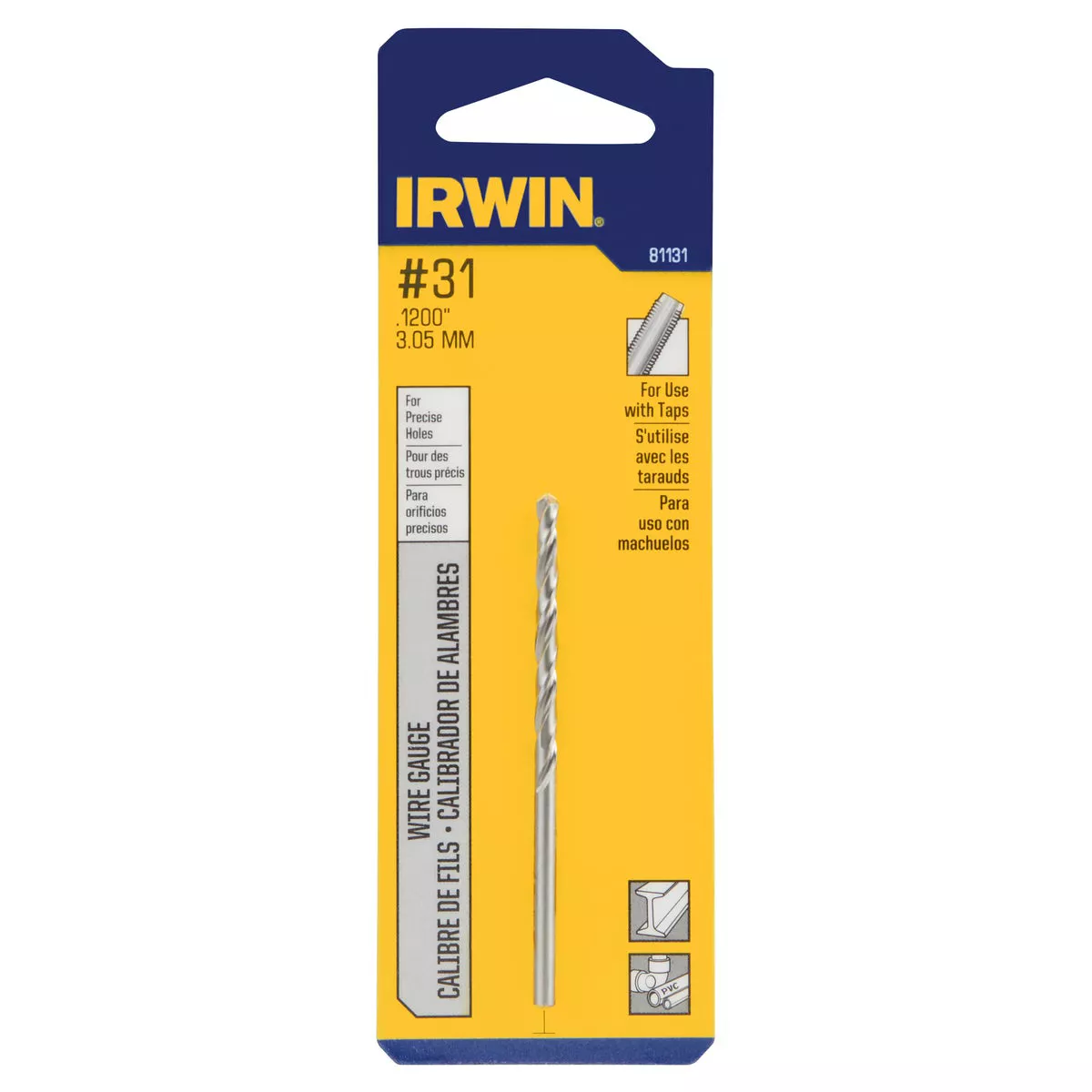 Irwin #31 Bright High Speed Steel Wire Gauge Drill Bit