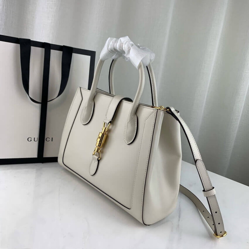 Replica Gucci Jackie 1961 Medium Tote Bag In White Leather 6490161:1High-quality replica
