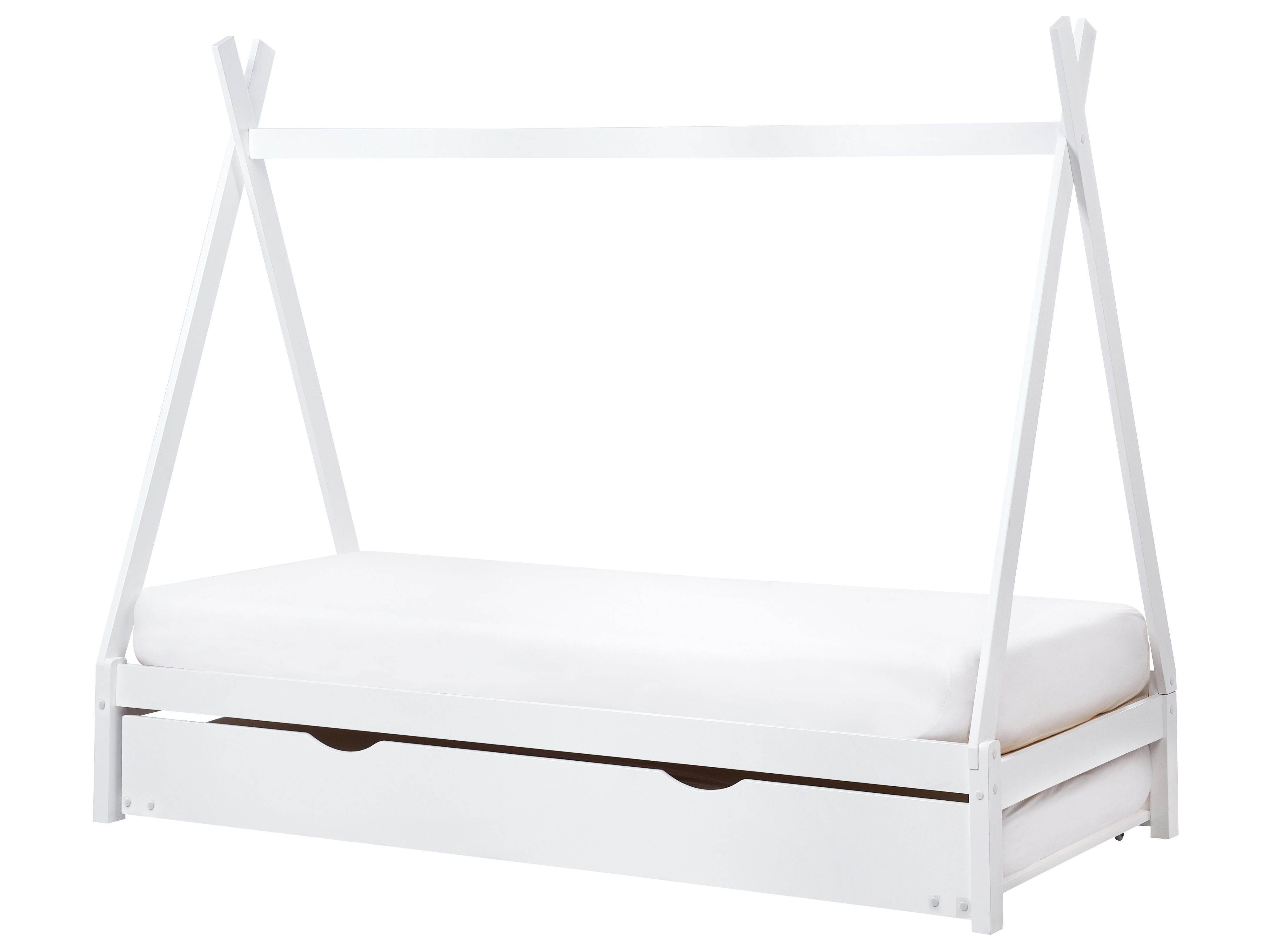 Kids Trundle Bed Pine Wood TALMONTIERS 90 x 200 cm (EU Single) White