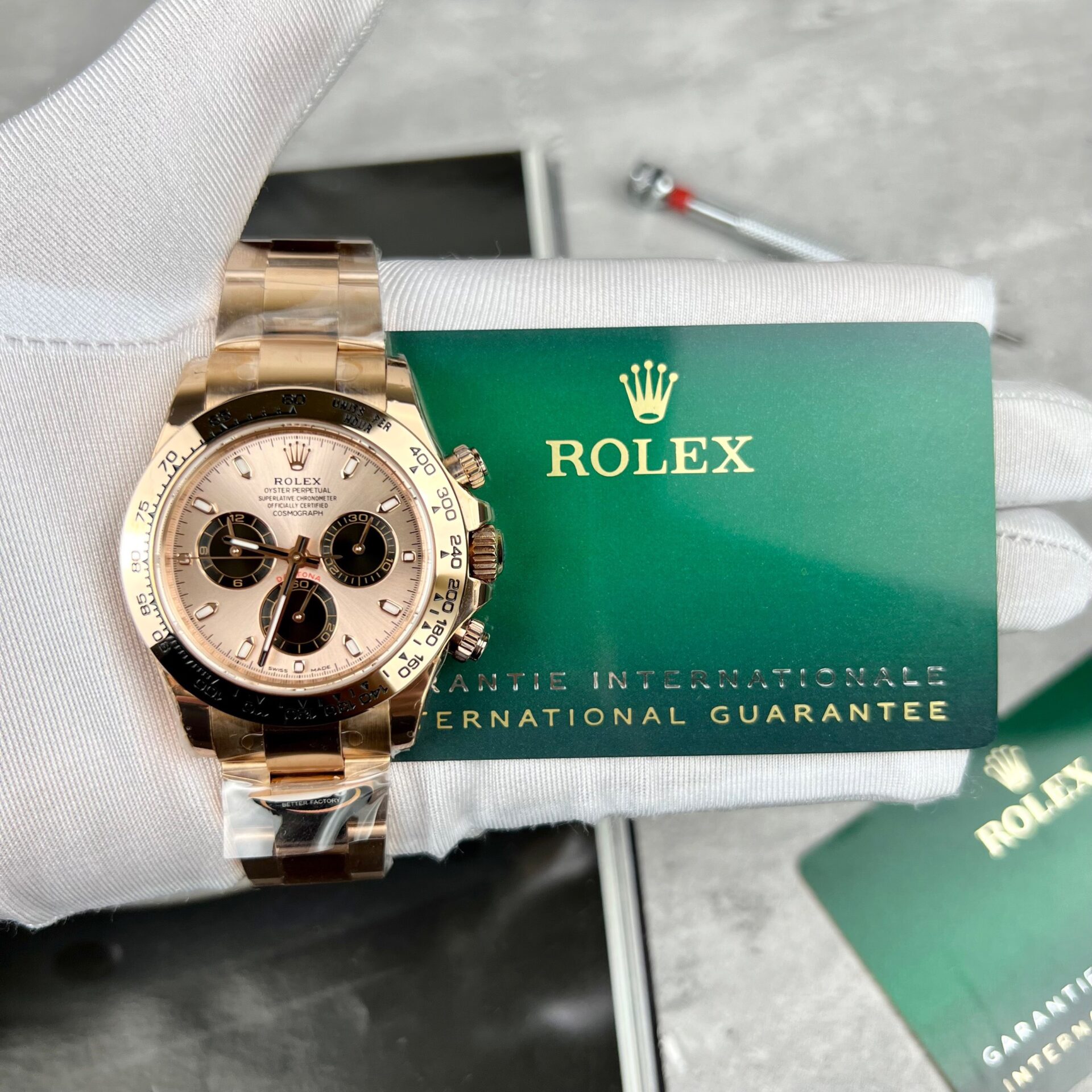 Rolex Replica Watch Daytona 116505 Rose Gold BT Factory 40mm - Elite Watch Atelier