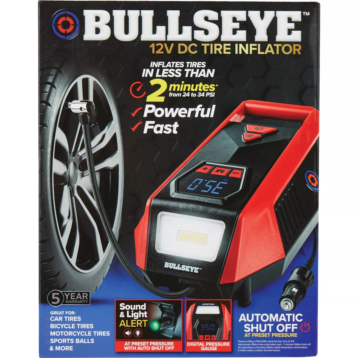 Bullseye 12V DC Handheld Tire Inflator
