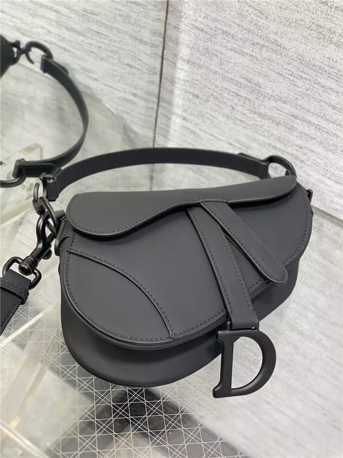 Mini Saddle Bag with Strap Black Ultramatte Calfskin1:1High-quality replica
