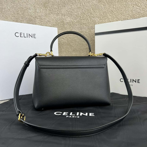 CELINE Nino Medium Soft Cow Leather Handbag – Celine Inspired Shoulder Bag Black