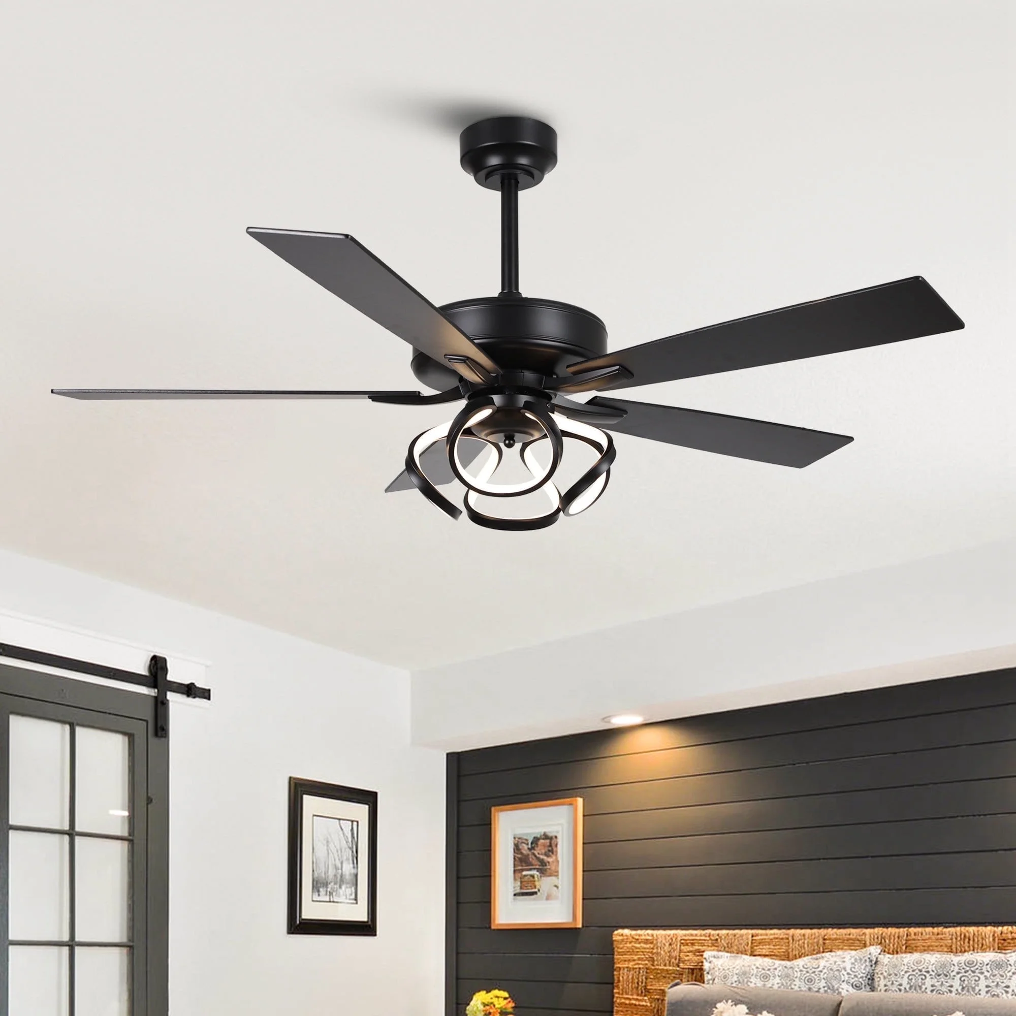 Parrot Uncle 52-Inch Contemporary Chrome Ceiling Fan with Integrated LED Lights and Remote Control - Image 17