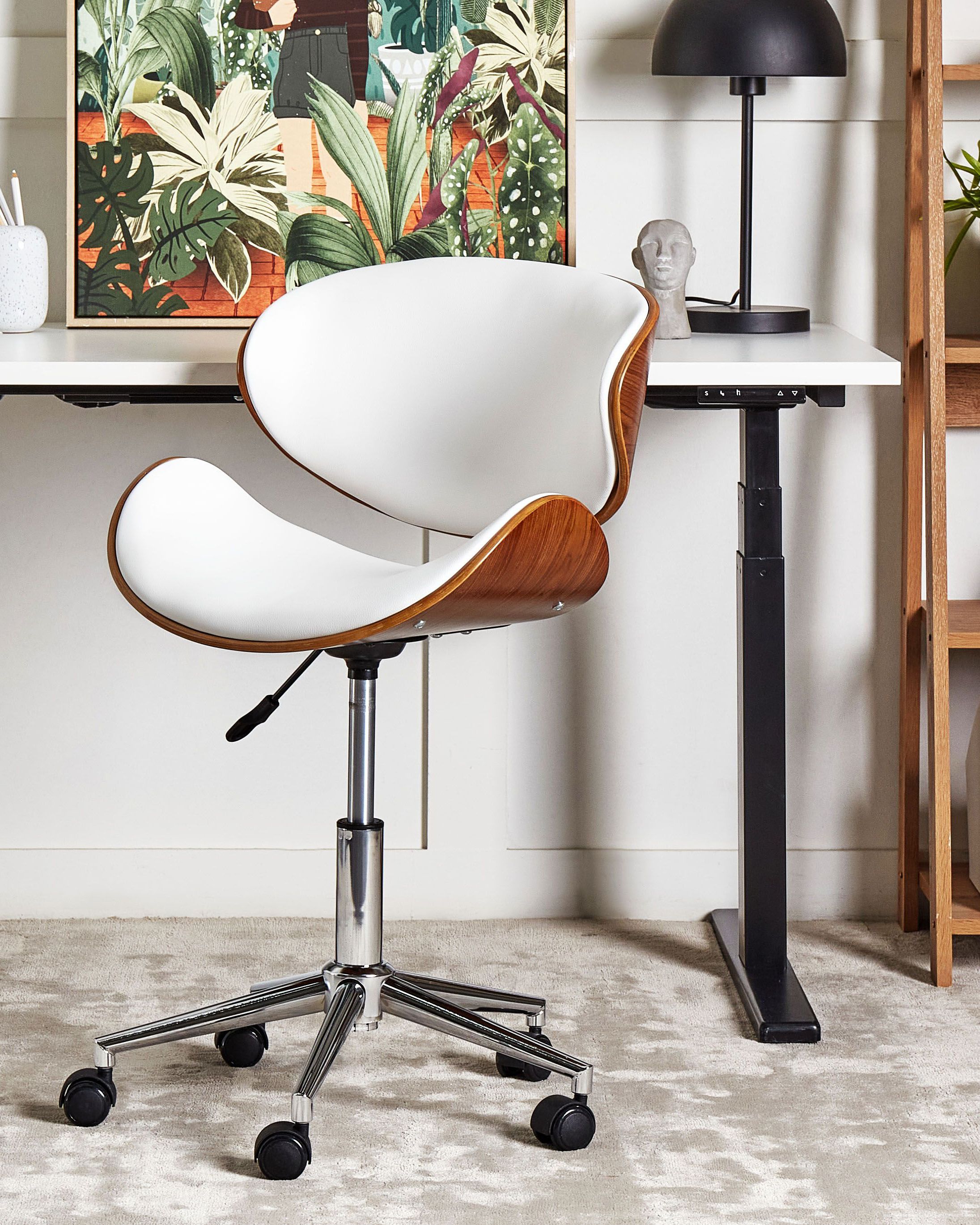Desk Chair ROTTERDAM Faux Leather White