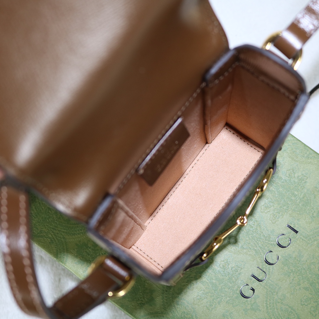 Replica Gucci Horsebit 1955 Mini Bag Monogram Canvas1:1High-quality replica