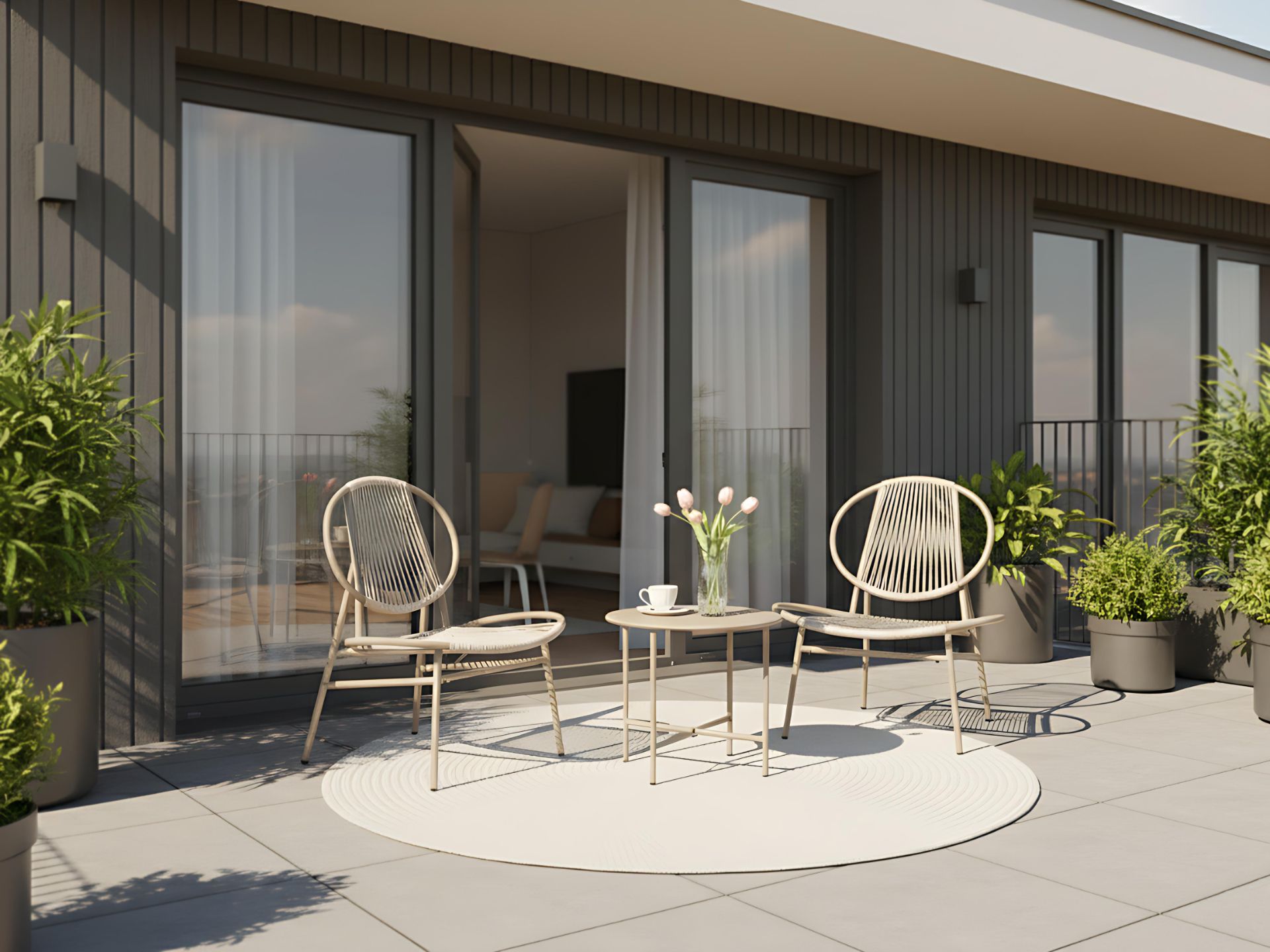 Bistro Set OVARO PE Rattan Beige