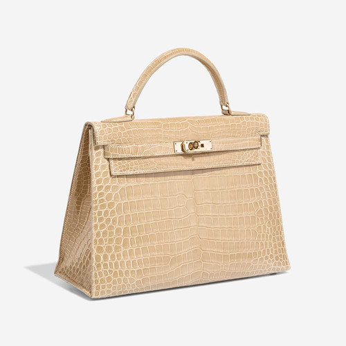 HERMES - Kelly 32 Porosus Crocodile Poussière