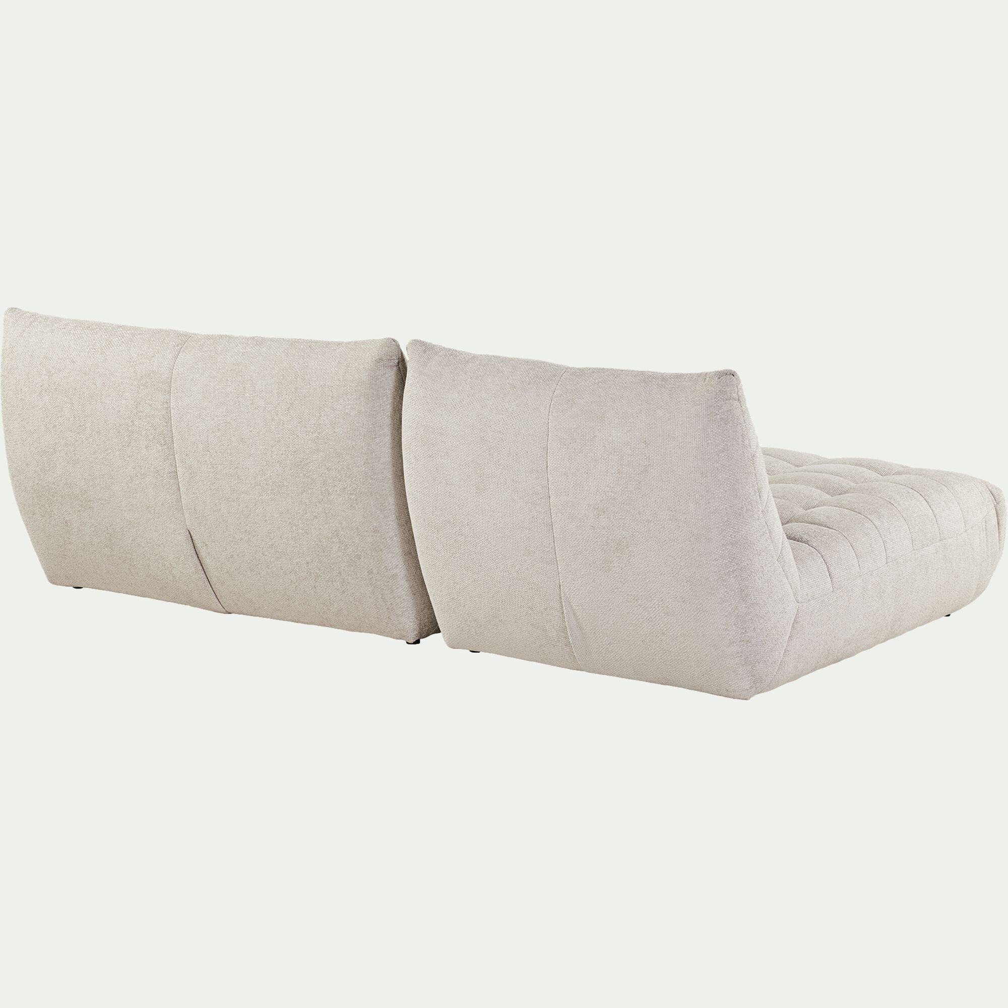SCALO - Canapé modulable avec méridienne en tissu chenille - beige roucas