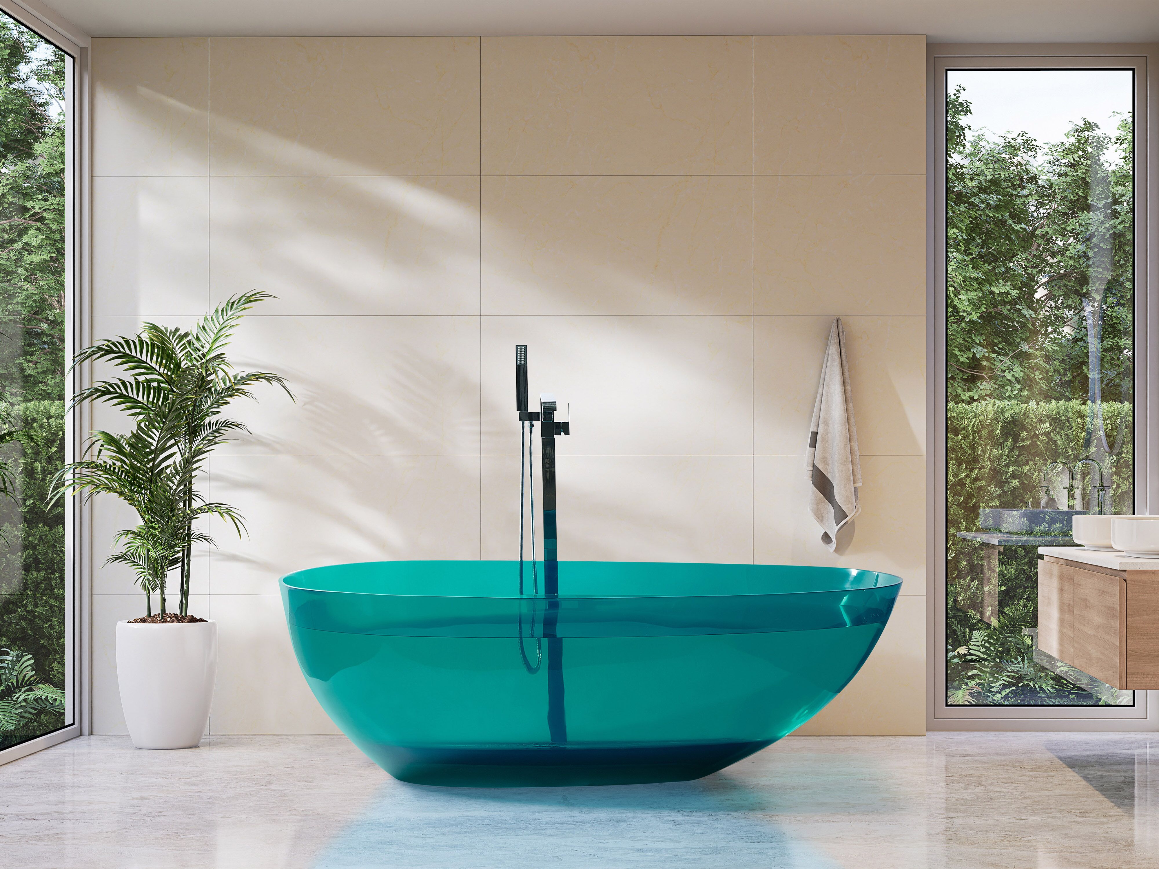 Freestanding Bathtub BLANCARENA 1700 x 780 mm Teal