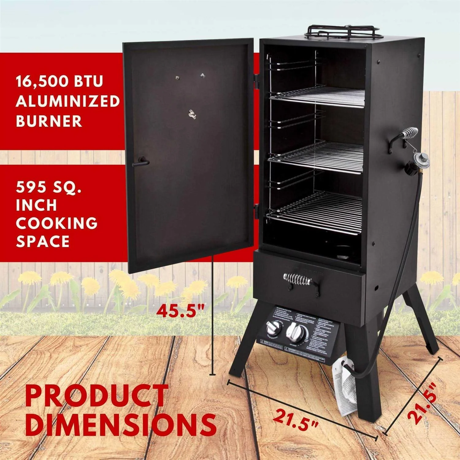 Char-Broil Vertical Liquid Propane Gas Smoker, 595 Square Inches, 16,500 BTU - Image 2 Char-Broil Vertical Liquid Propane Gas Smoker, 595 Square Inches, 16,500 BTU - Image 2