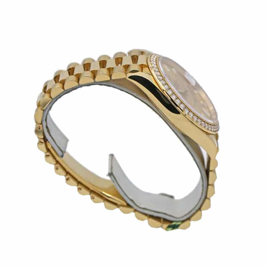 Rolex Day-Date 228348RBR KW Yellow Gold   Diamonds Champagne Dial Replica - Elite Watch Atelier