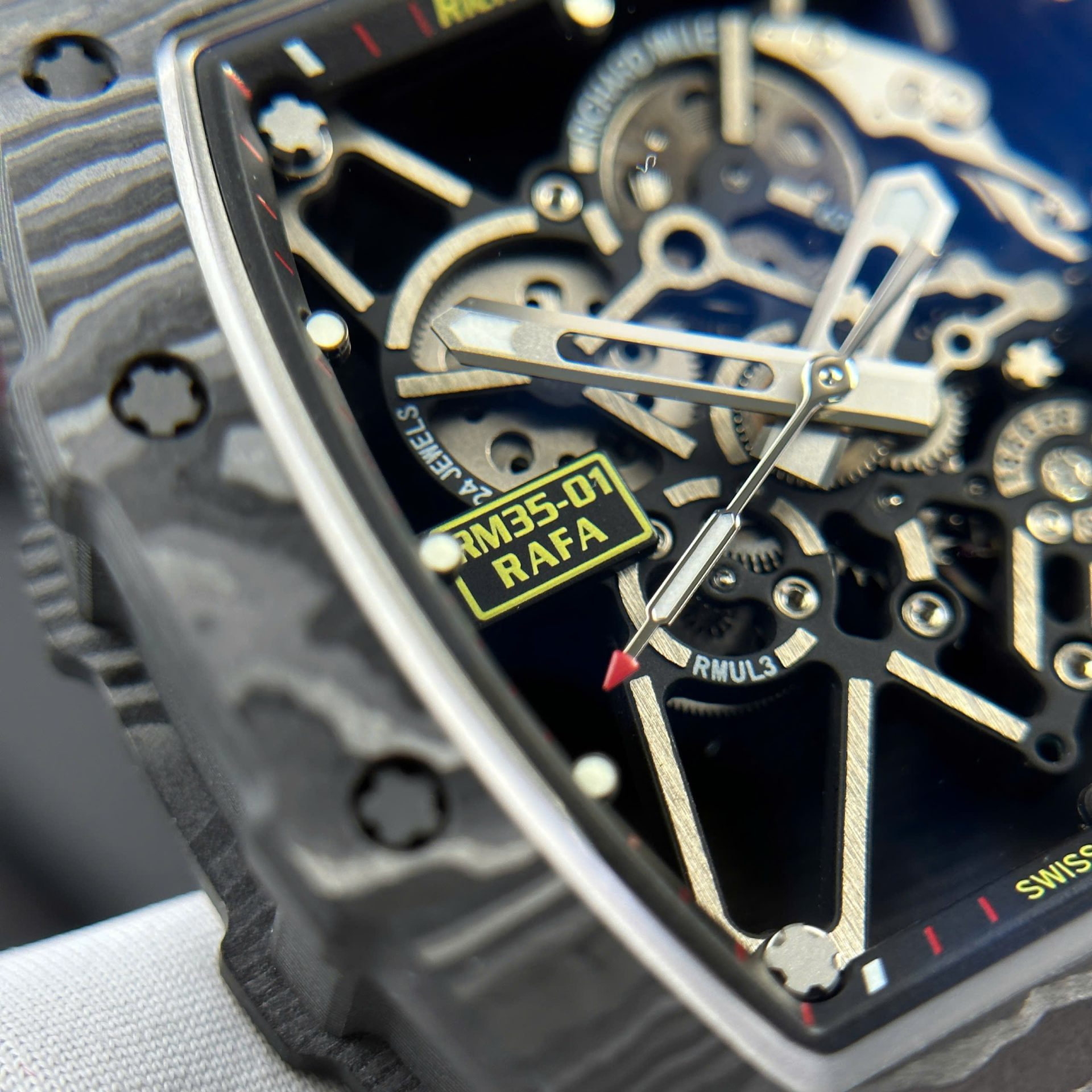 Richard Mille Replica Watches RM35-01 Rafael Nadal Carbon NTPT BBF Factory 44,5x50mm - Top club