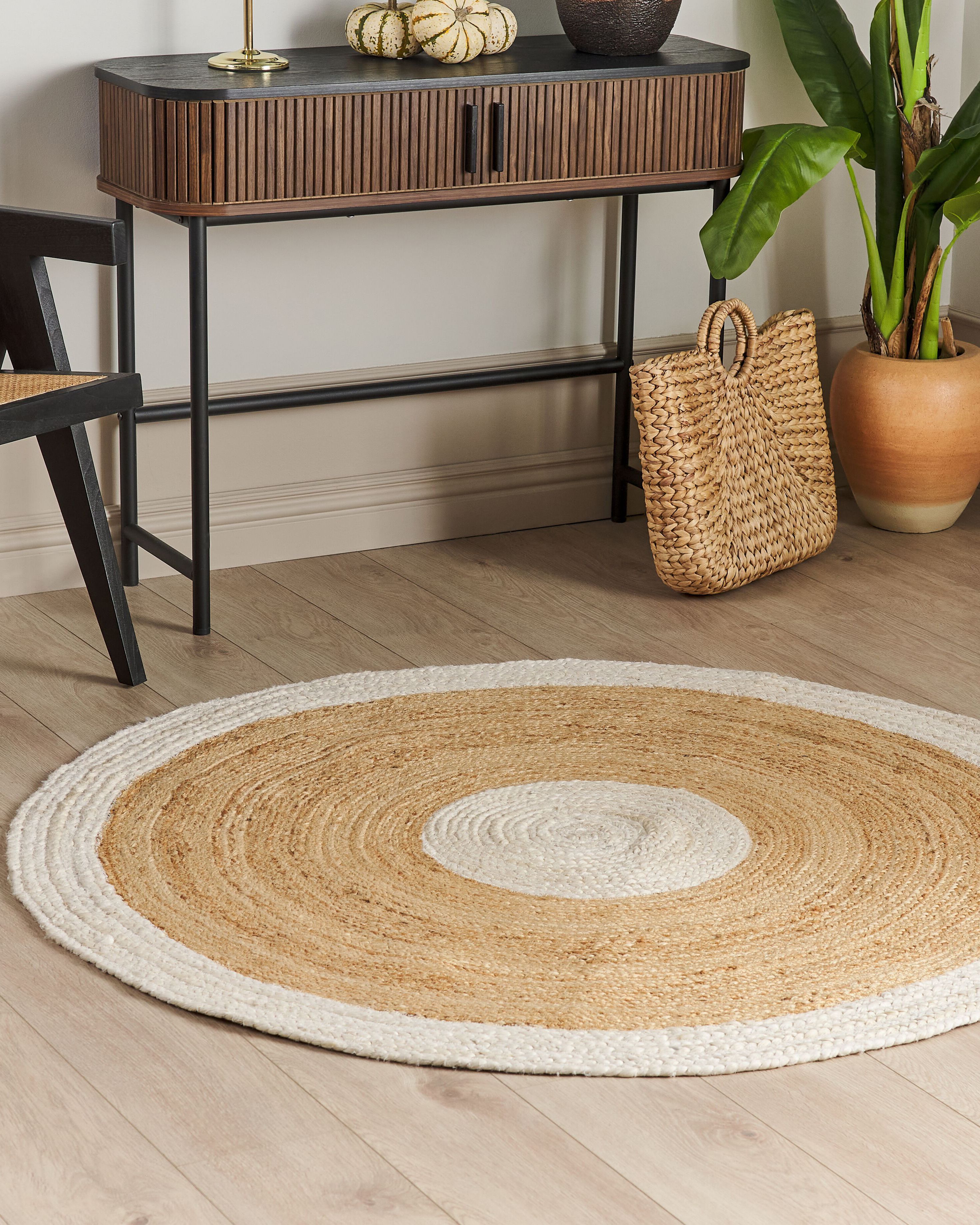 Rug YAYALAR Off-White ø 140 cm Jute