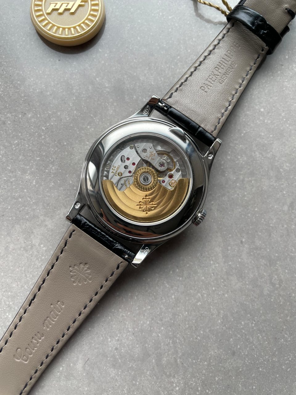 Replica PATEK PHILIPPE Annual Calendar Moonphase 5396 SS ZF 1:1 Best Edition White/Blue Dial on Black Leather Strap A324 - Top club