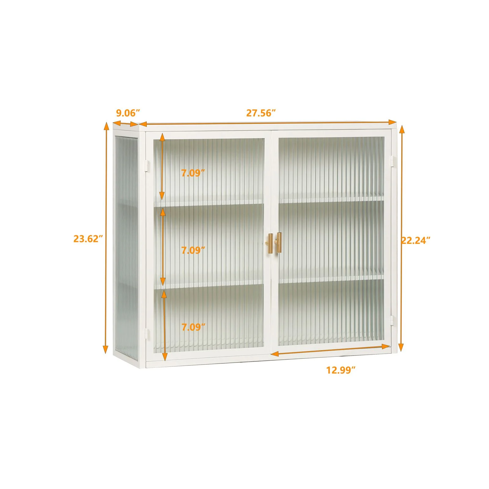 GymChoice Bathroom Wall Cabinet, White, 9.06''