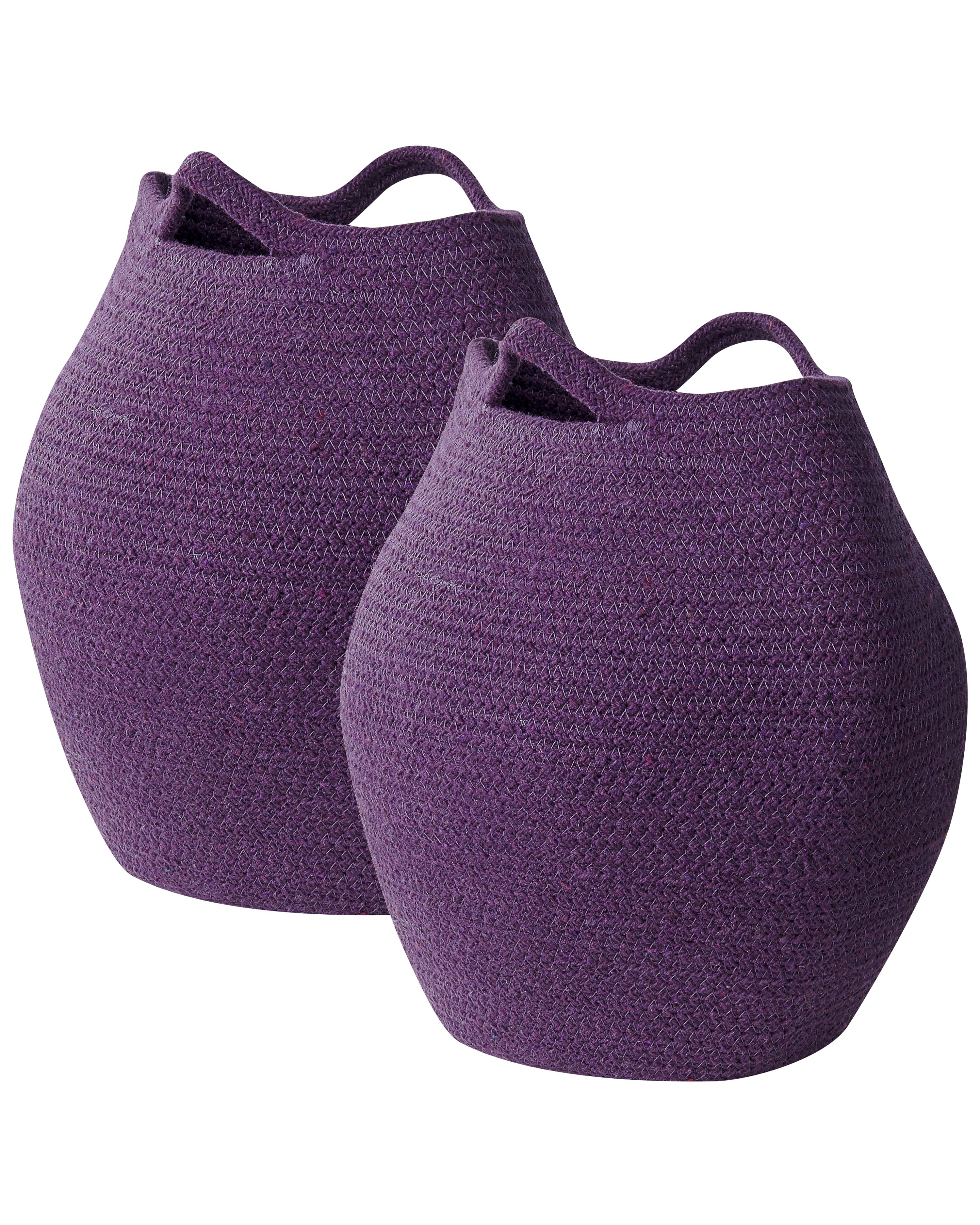 Set of 2 Baskets PANJGUR Cotton Purple
