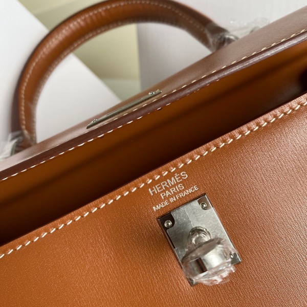 Hermès Kelly 25 Box Leather – Caramel Color1:1High-quality replica