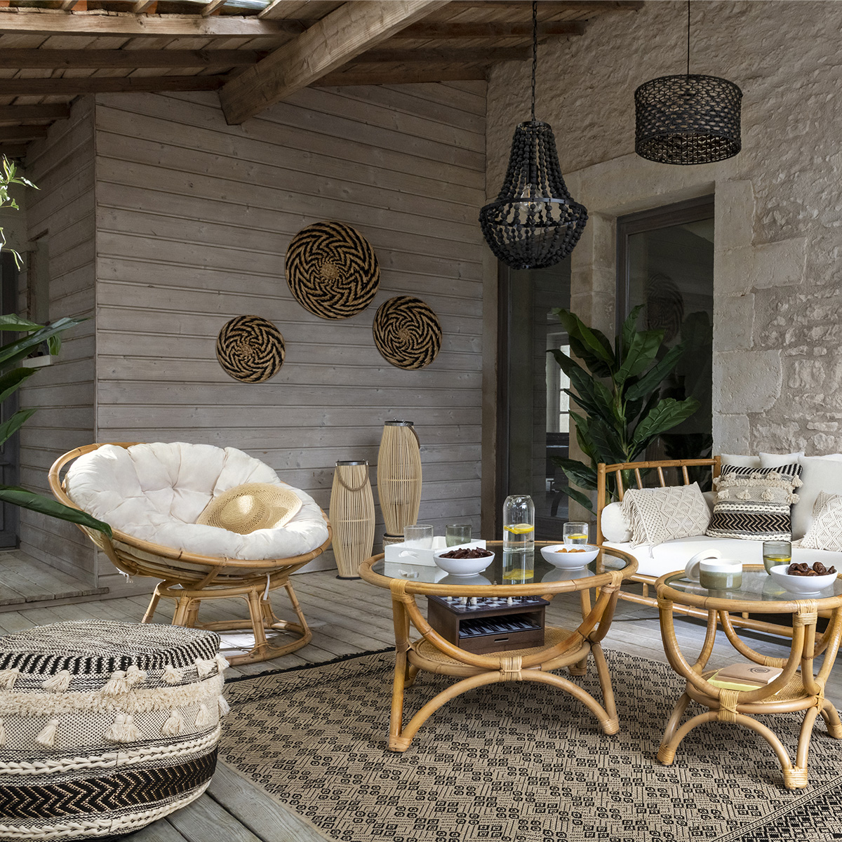 Lantern "Fit" Bamboo, H.72 cm