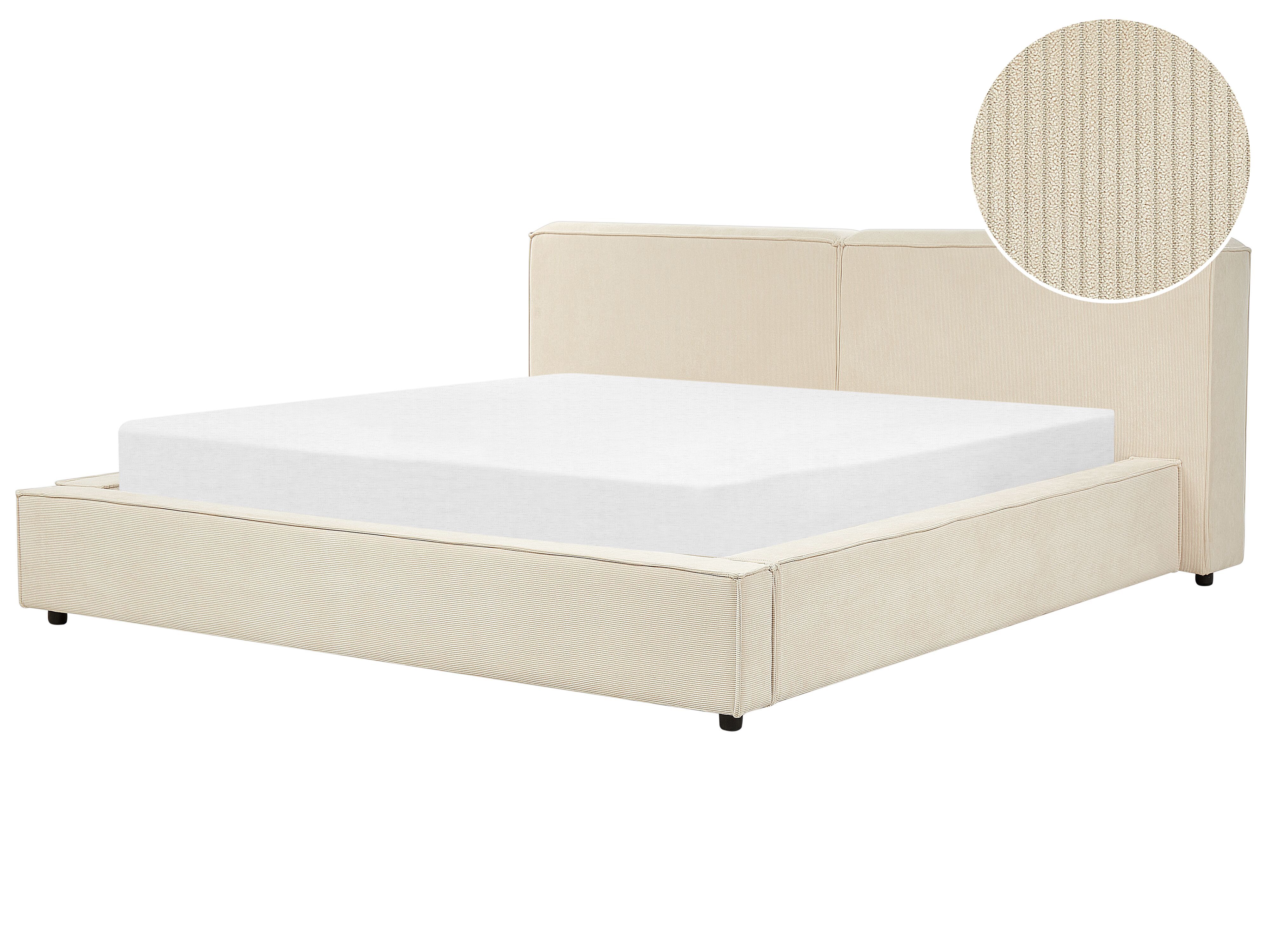Waterbed Corduroy LINARDS 180 x 200 cm (EU Super King) Beige