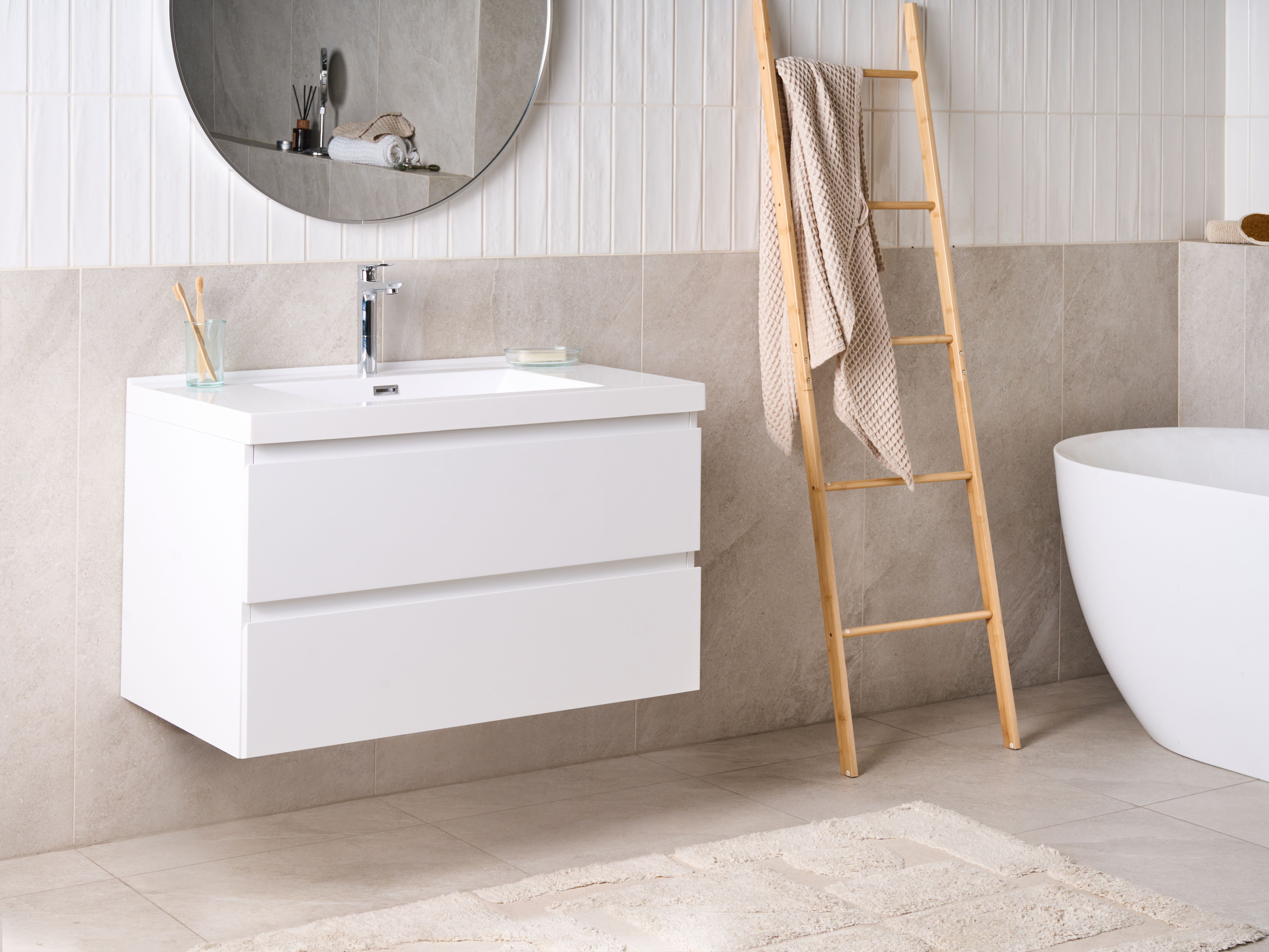 Wall Mounted Vanity Unit with Basin TOTA White