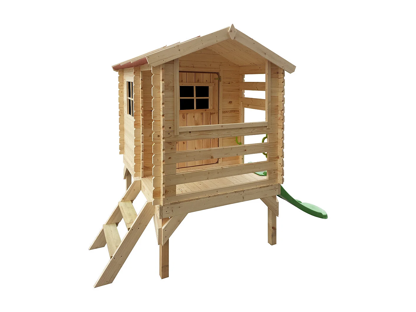 Maisonnette en bois avec toboggan - 82x146xH205cm/1.1m2 - M501C
