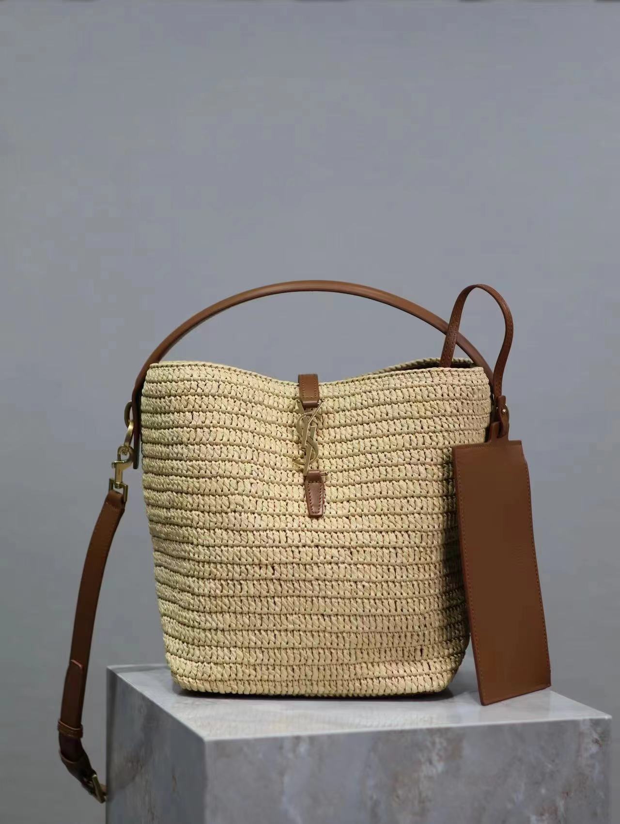 YSL fiber woven bag