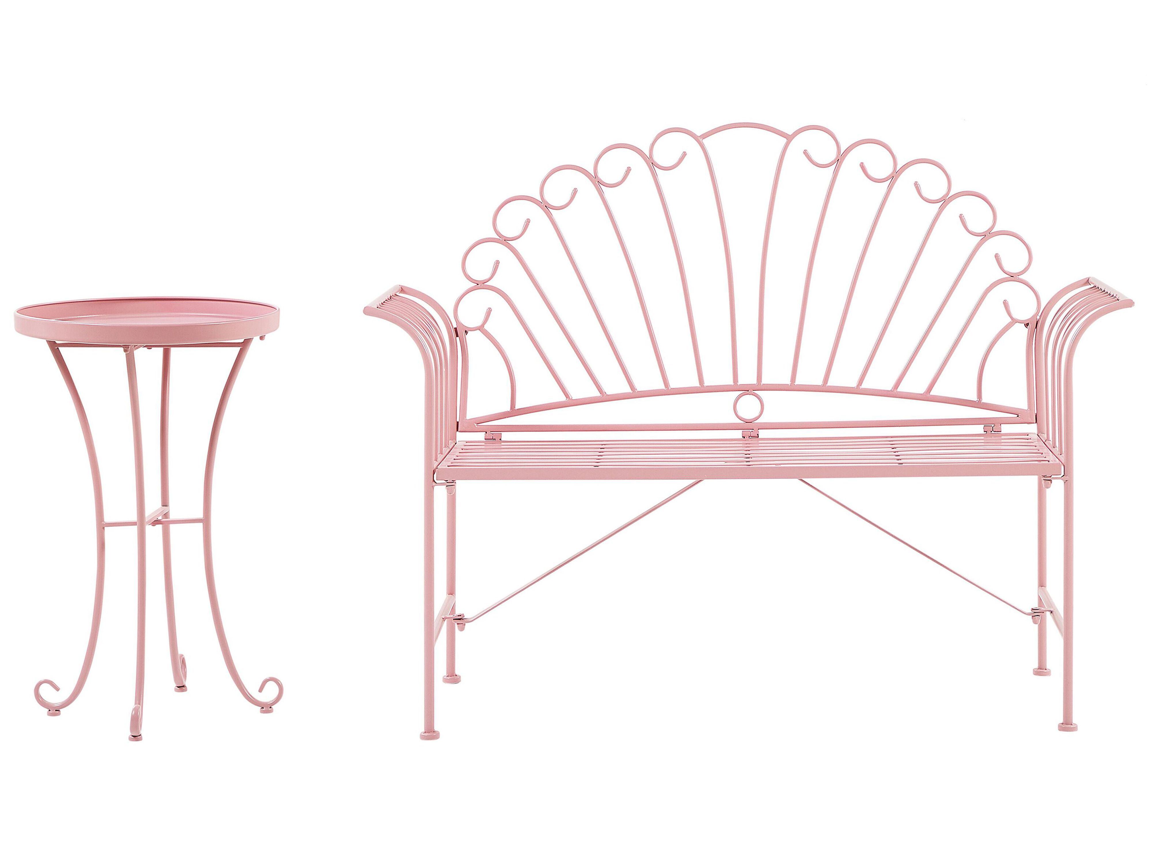 Bistro Set CAVINIA Metal Pink